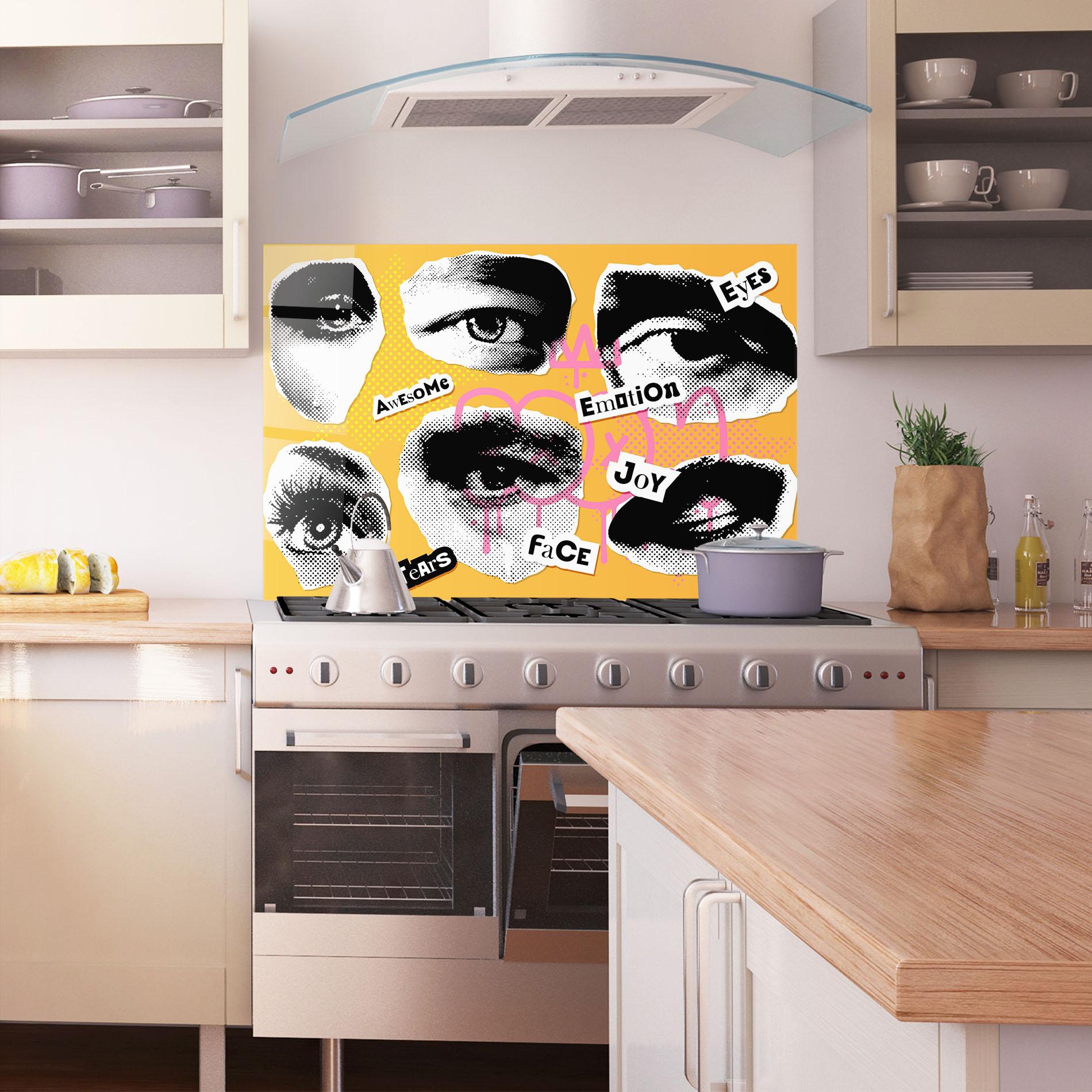 Konyhai üveg hátfal Awesome Emotions mockup 1