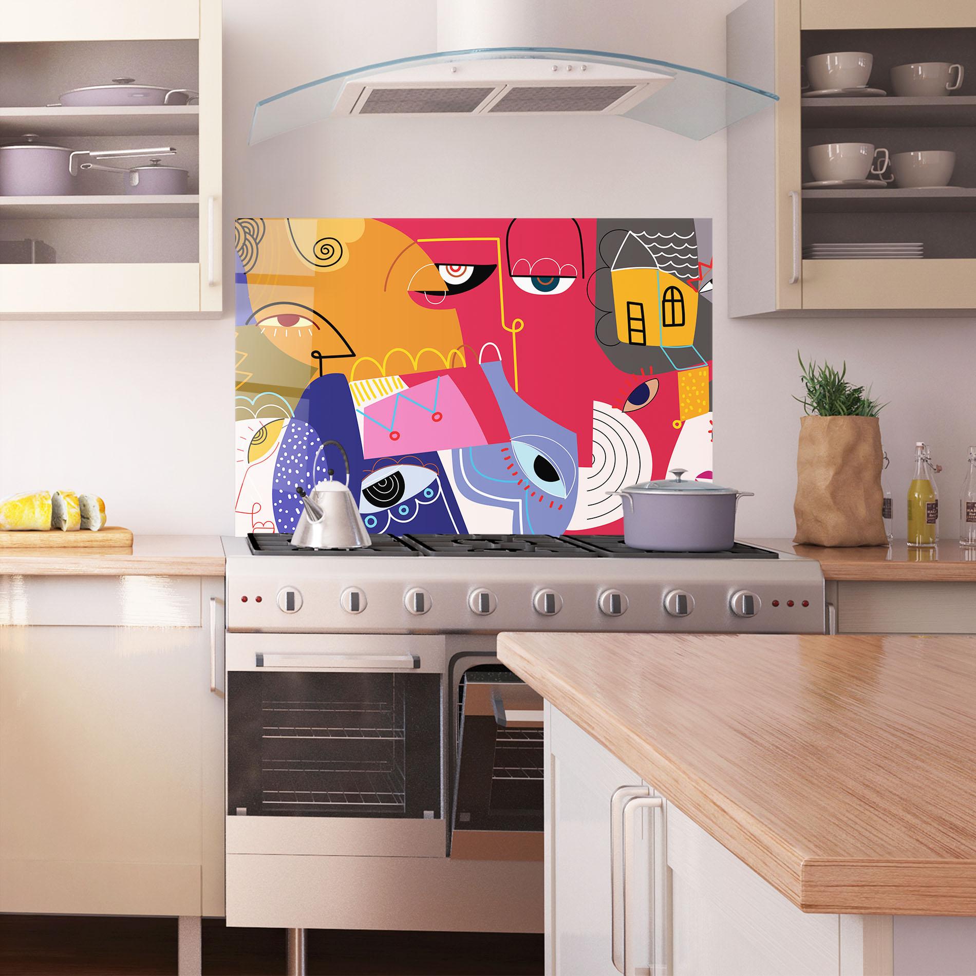 Konyhai üveg hátfal Line Eye Family mockup 1