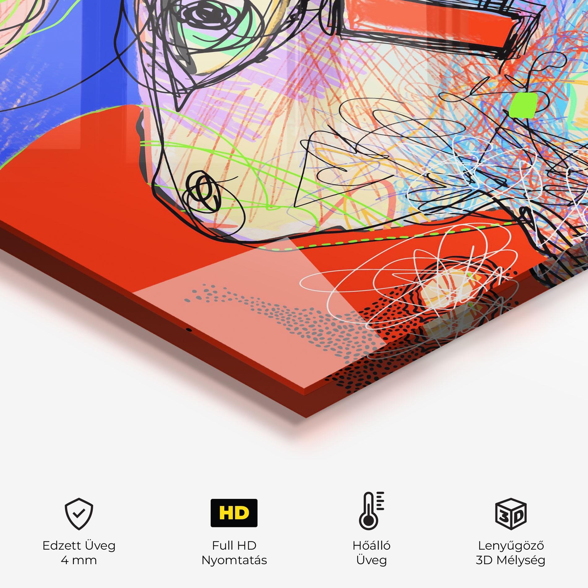 Konyhai üveg hátfal Animal Eye Art mockup 2