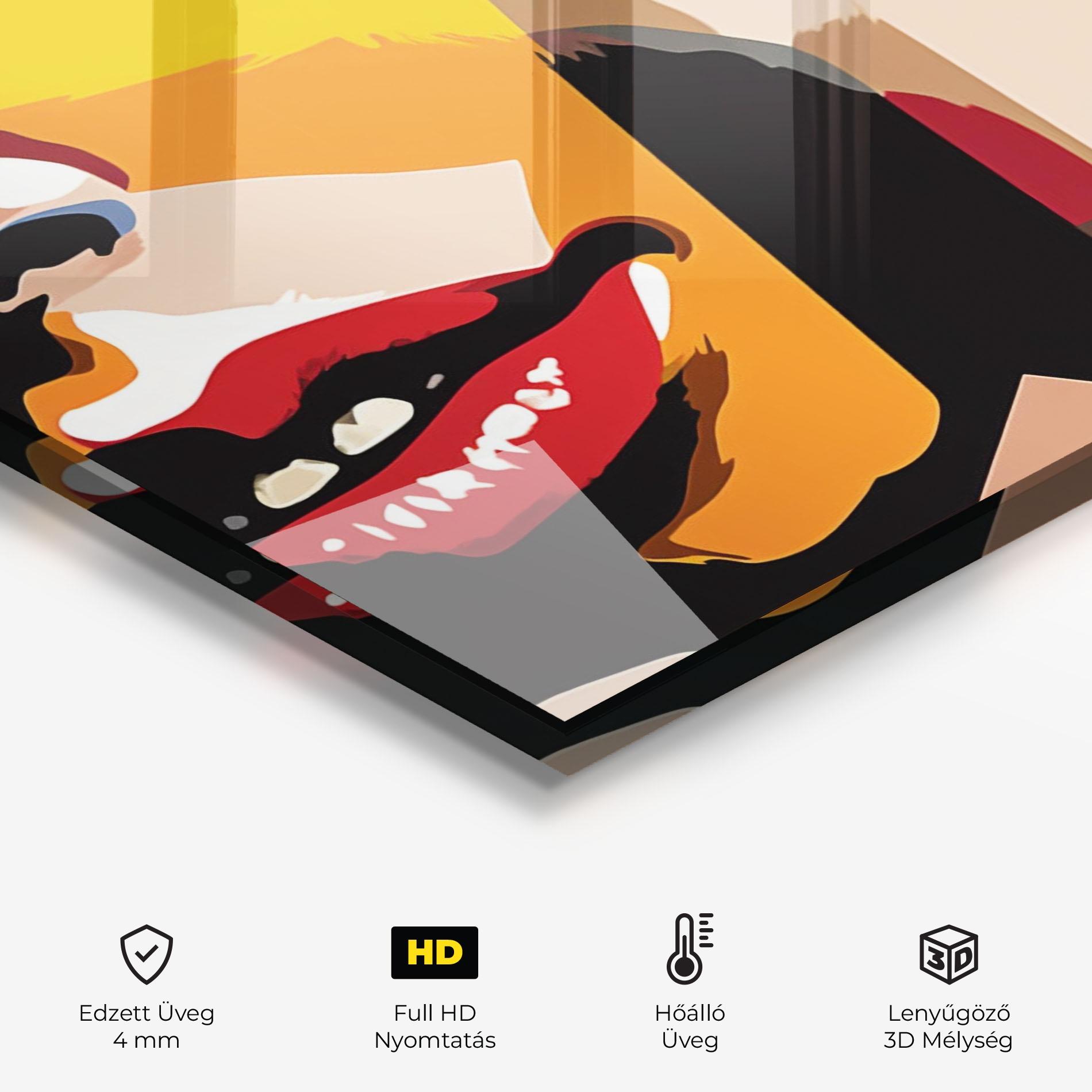 Konyhai üveg hátfal Beauty Woman Art mockup 2