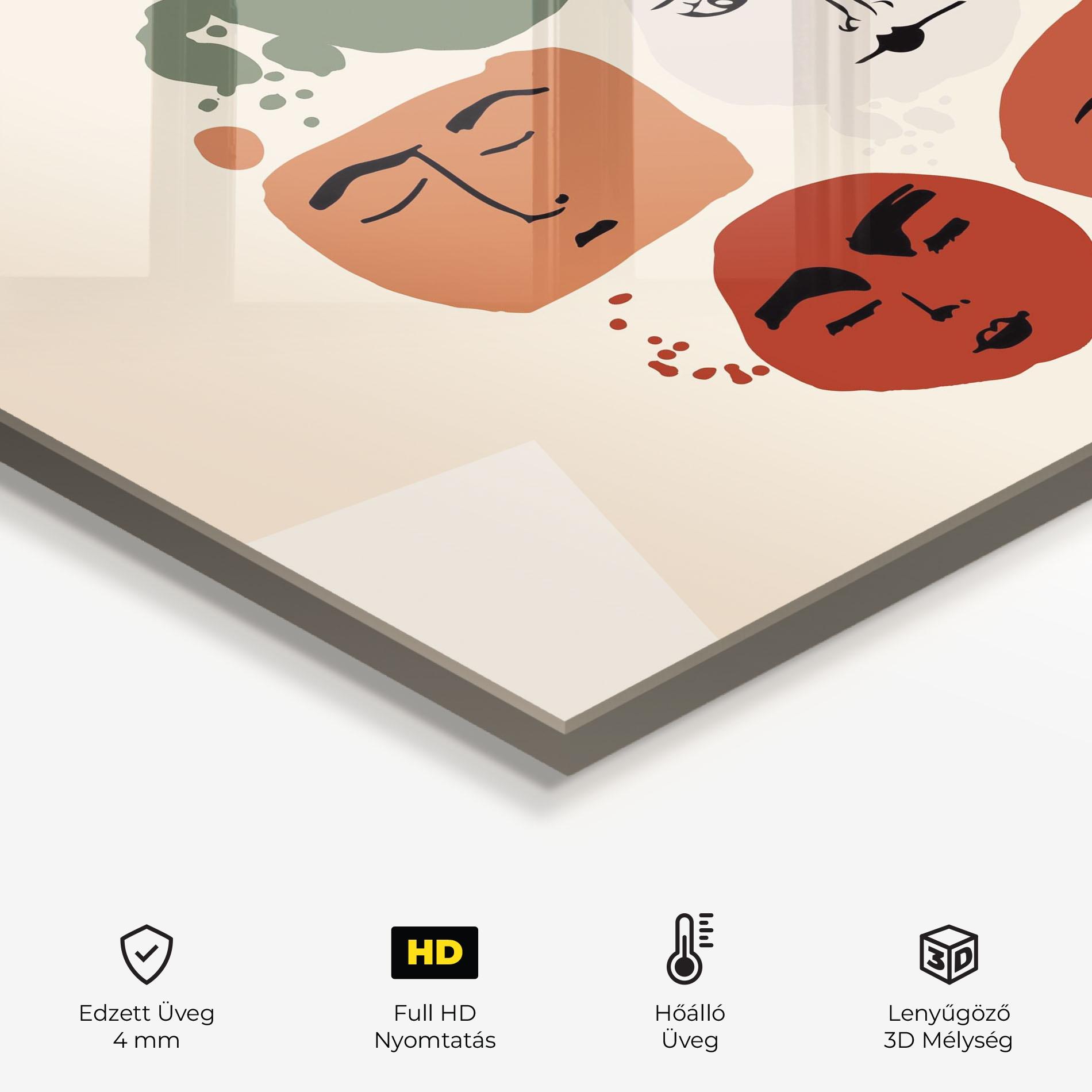 Konyhai üveg hátfal Circle Faces mockup 2