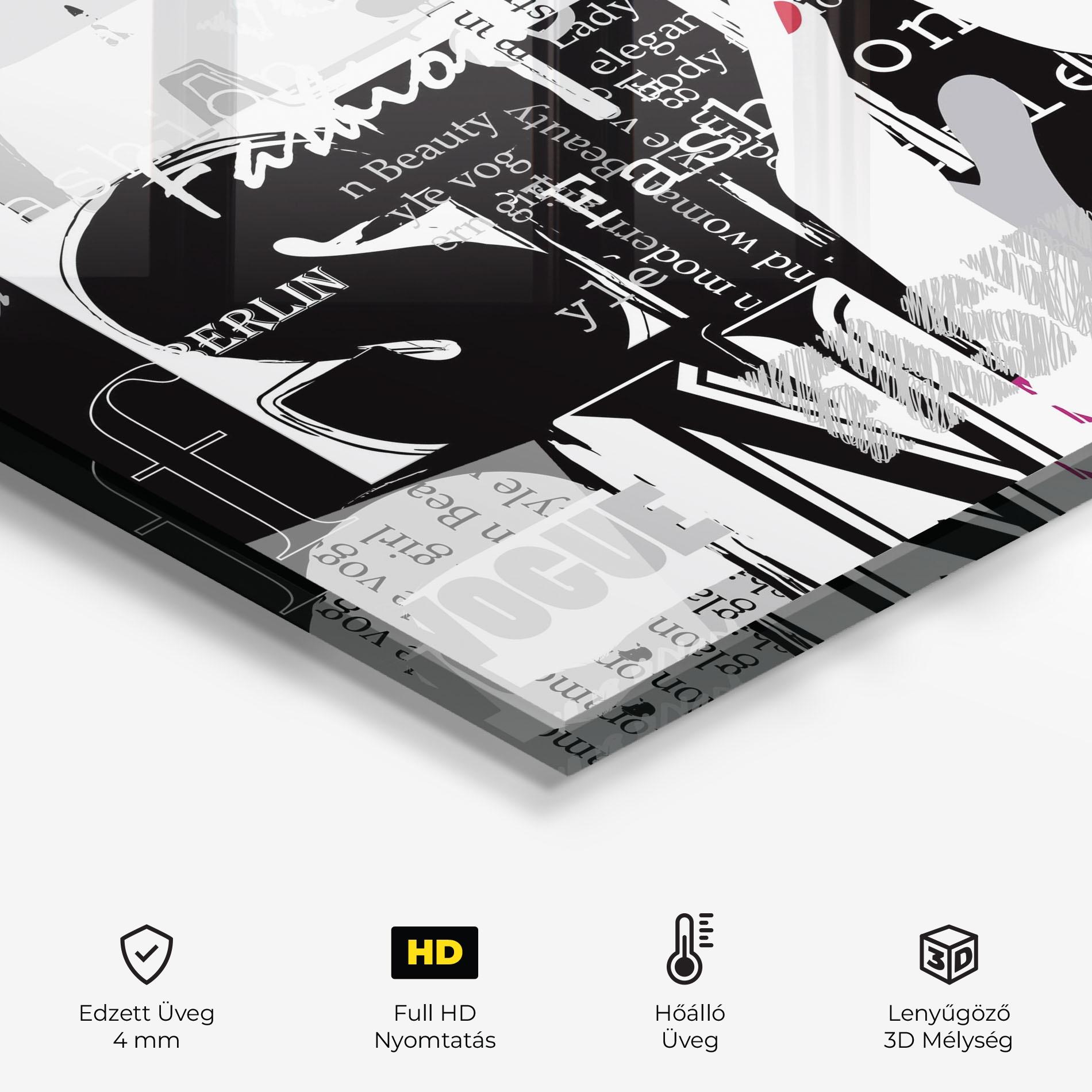 Konyhai üveg hátfal Fashion Collage mockup 2