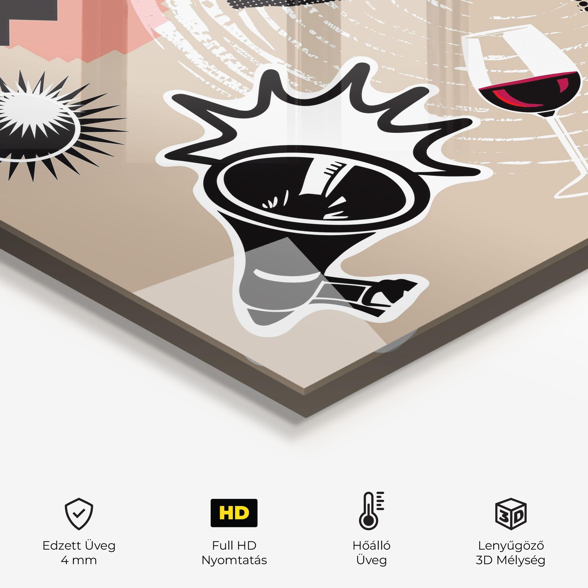 Konyhai üveg hátfal Lips Mouth Collage mockup 2