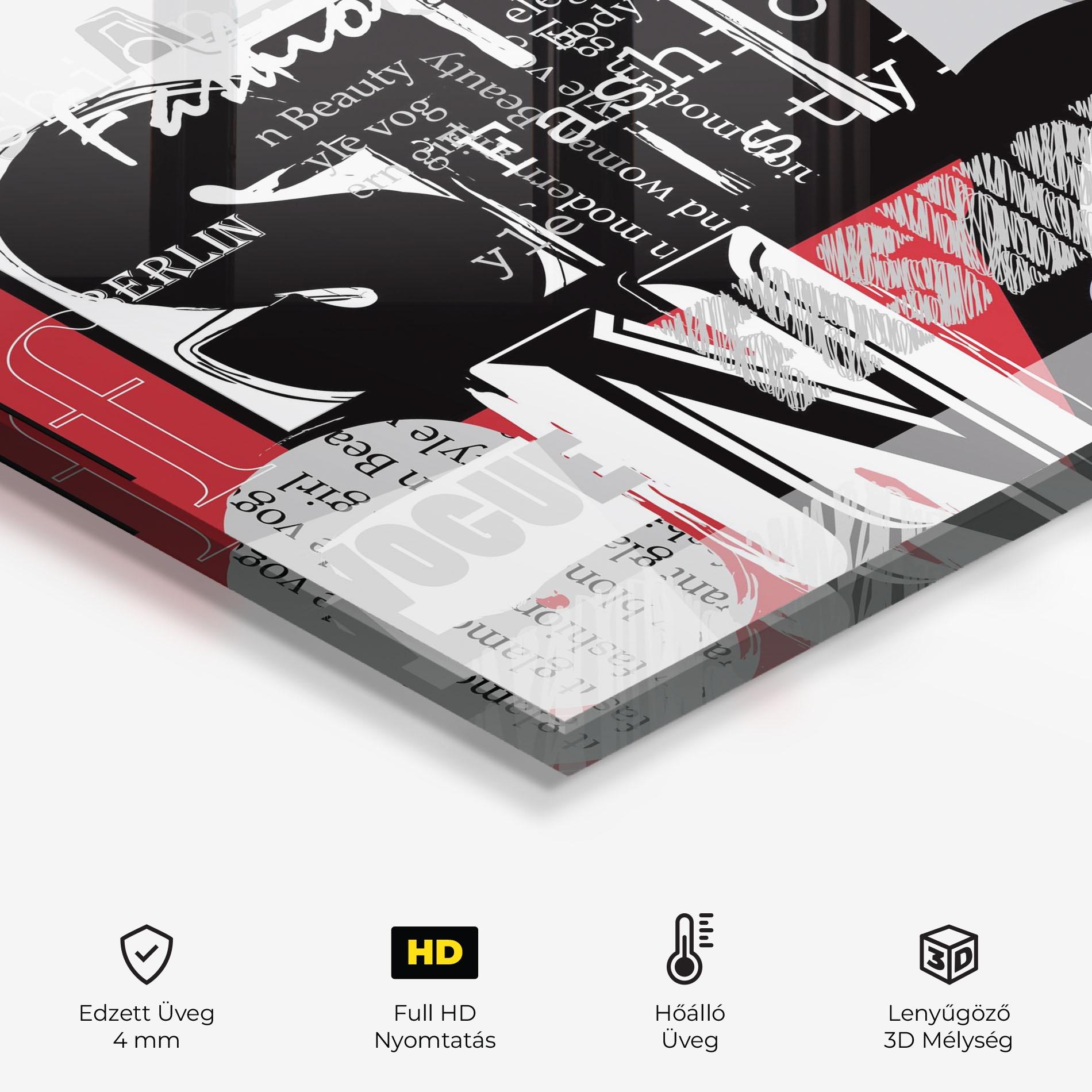 Konyhai üveg hátfal London Fashion Collage mockup 2