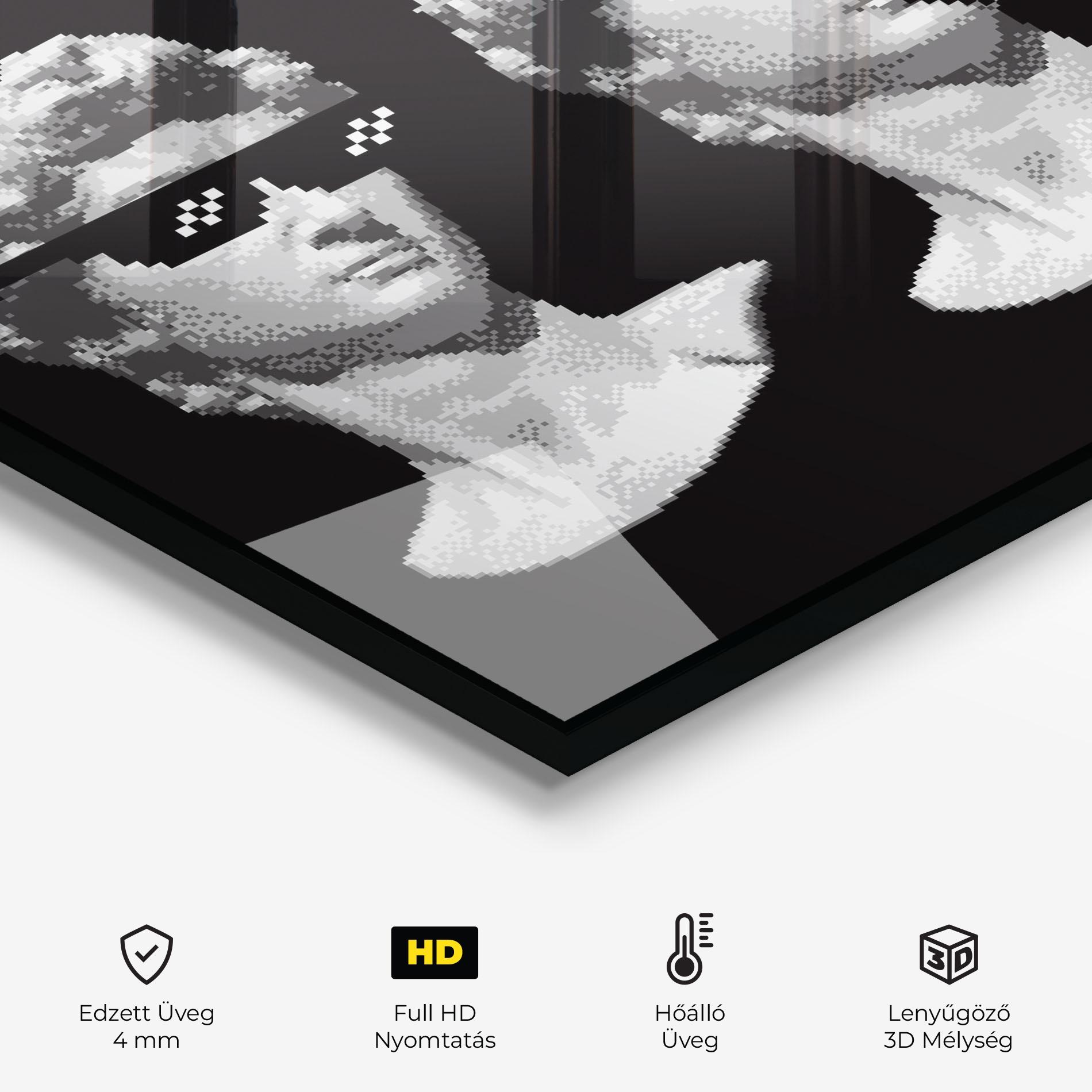 Konyhai üveg hátfal Statue Smoking mockup 2