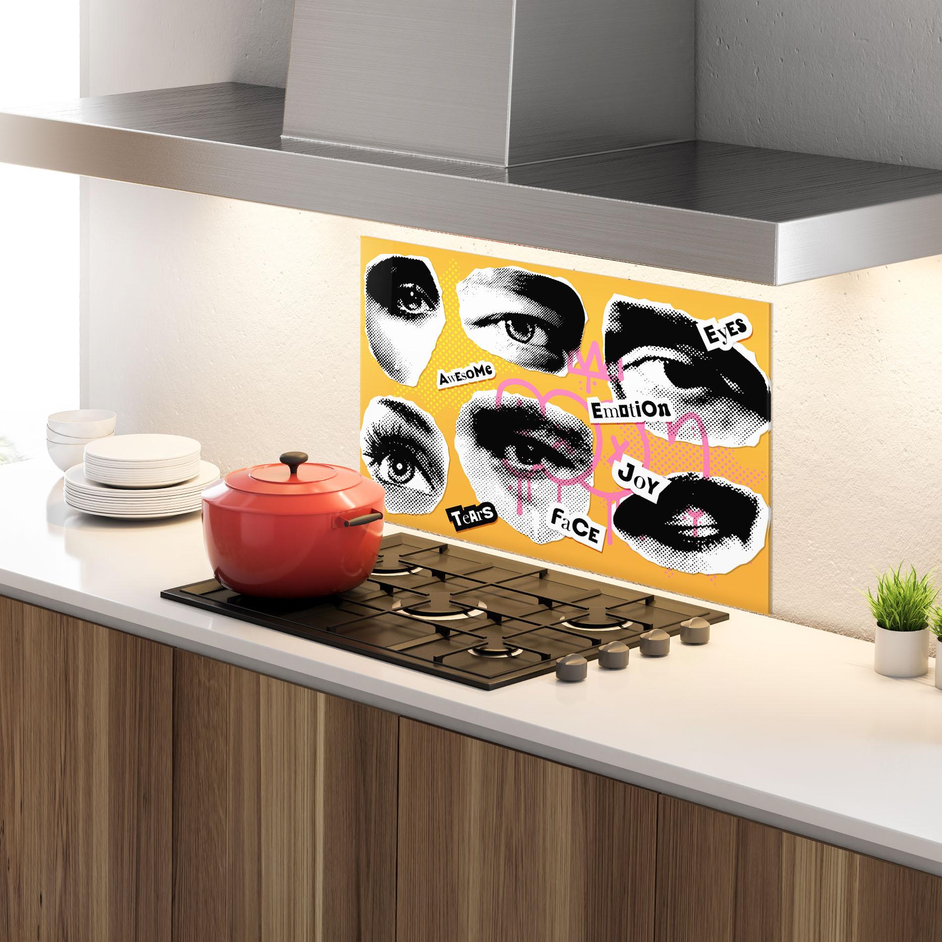 Konyhai üveg hátfal Awesome Emotions mockup 4