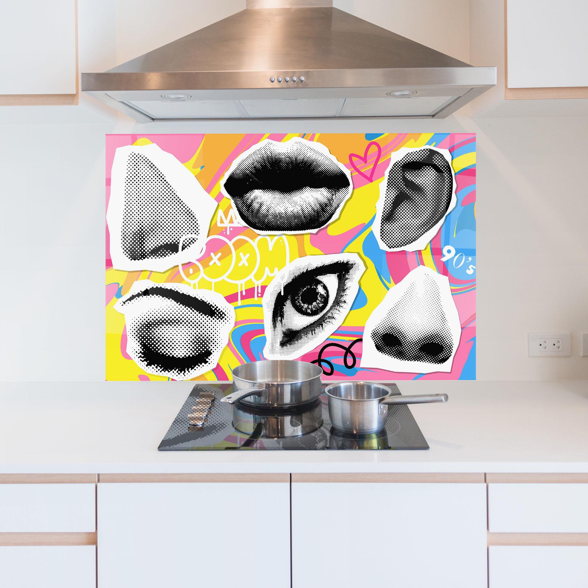 Konyhai üveg hátfal Boom 90s mockup 5