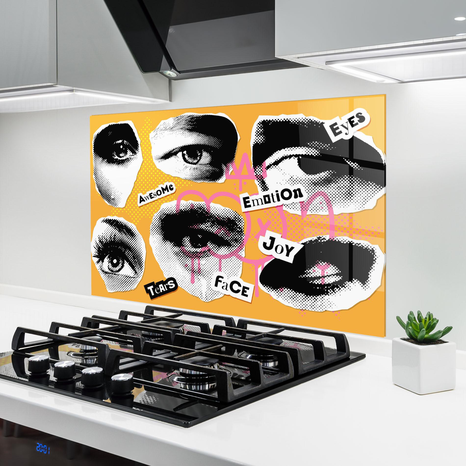 Konyhai üveg hátfal Awesome Emotions mockup 6