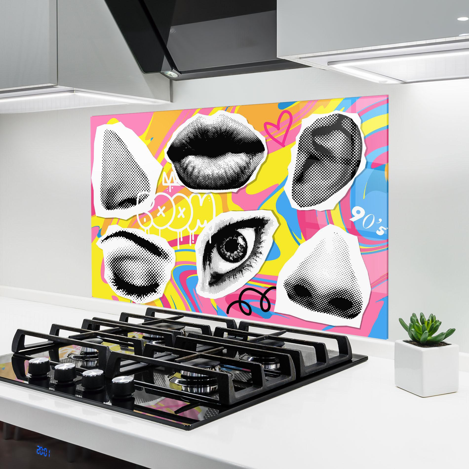 Konyhai üveg hátfal Boom 90s mockup 6