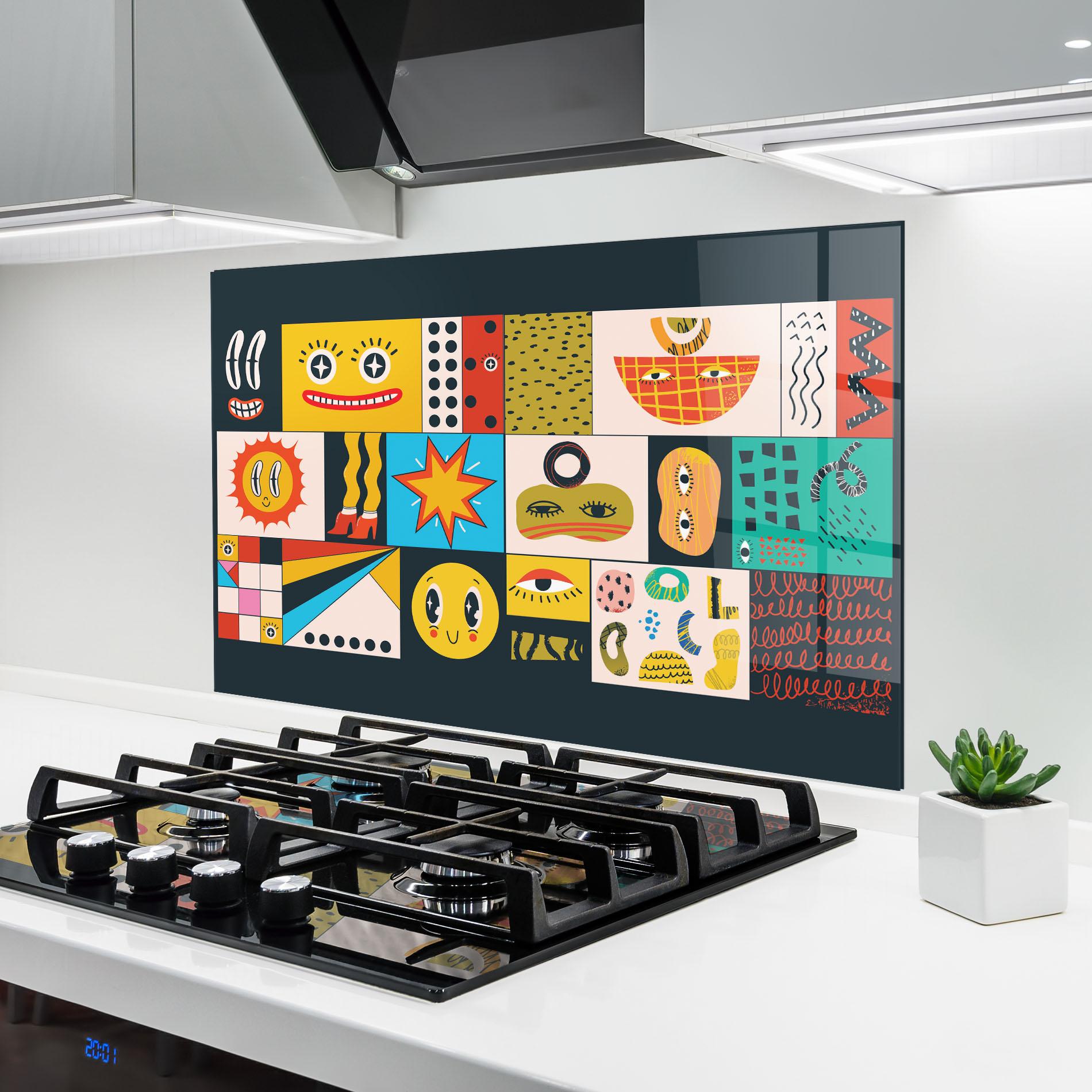 Konyhai üveg hátfal Cool Eye Shape mockup 6