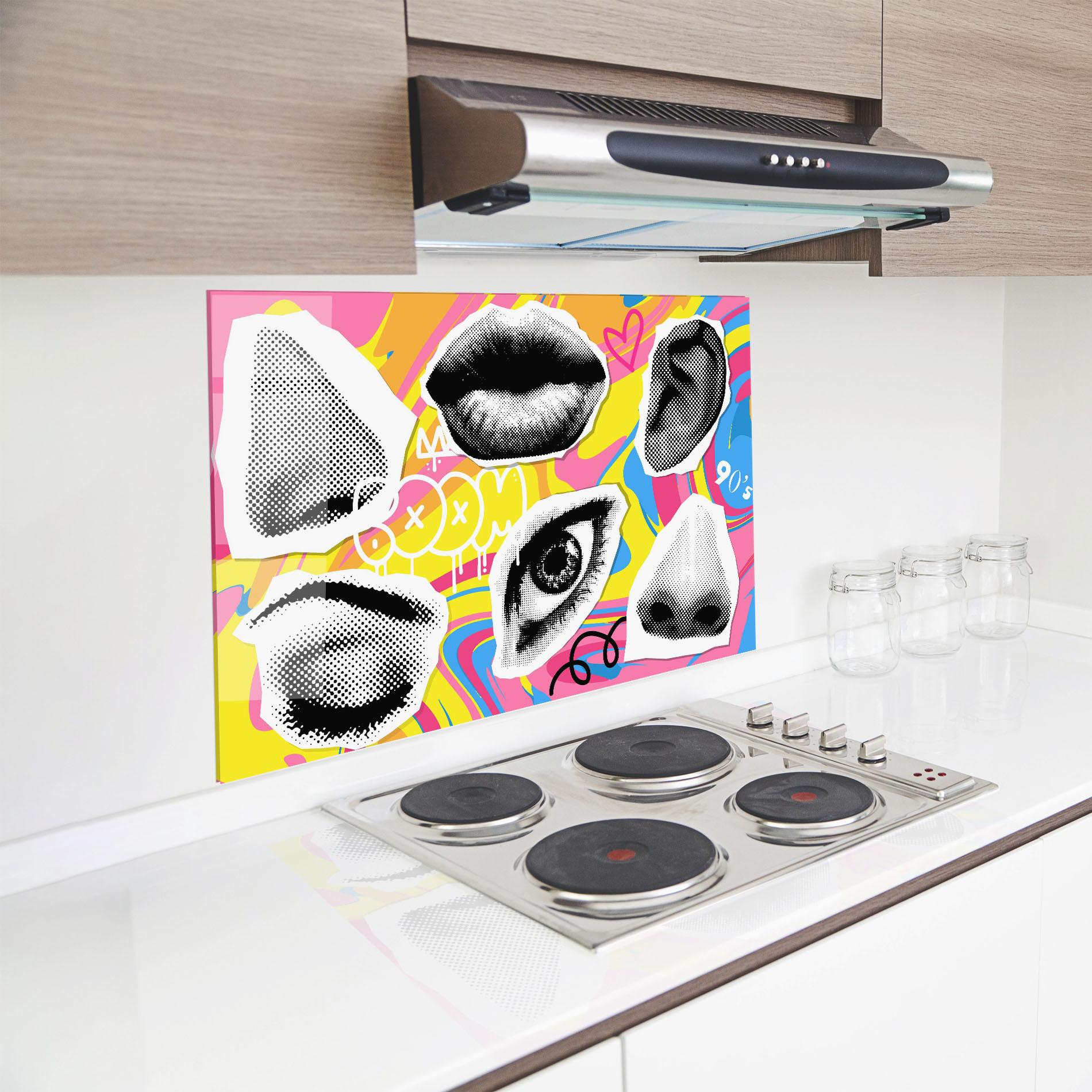 Konyhai üveg hátfal Boom 90s mockup 8