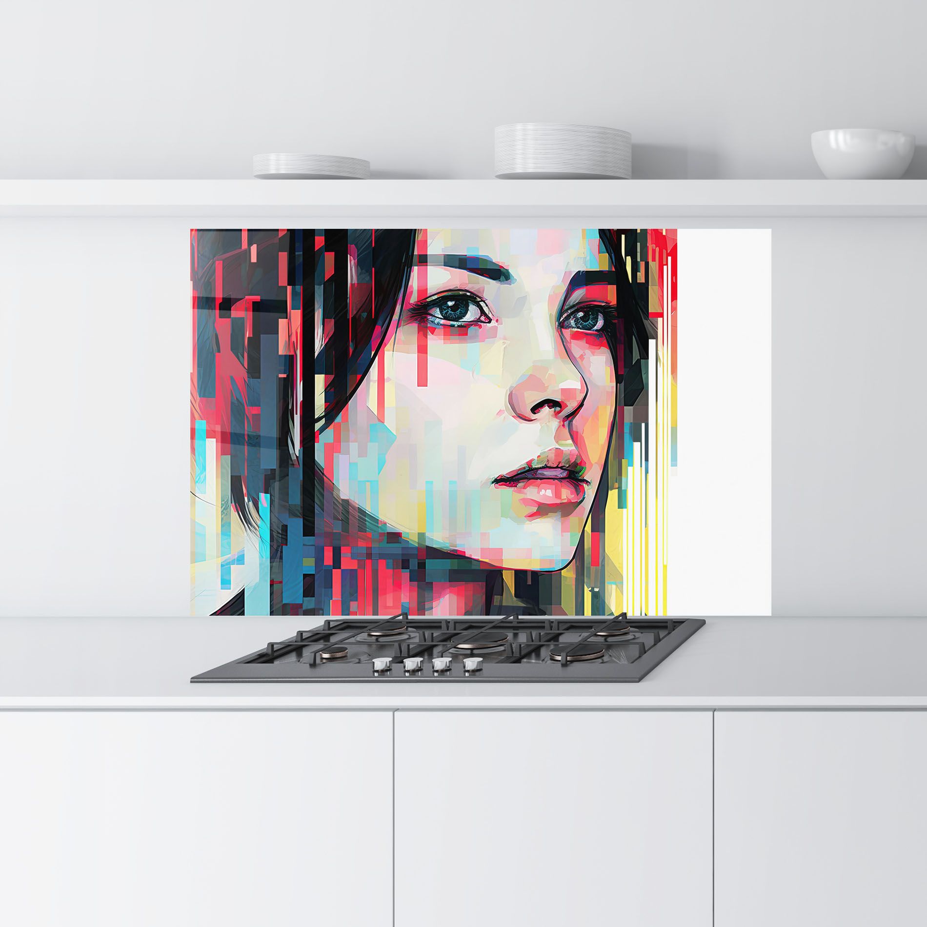 Colorful Glitchy Girl mockup 9