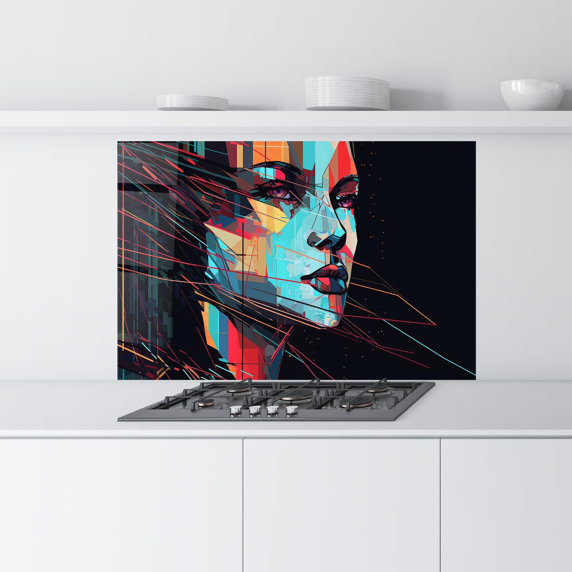 Colorful Glitchy Woman mockup 9