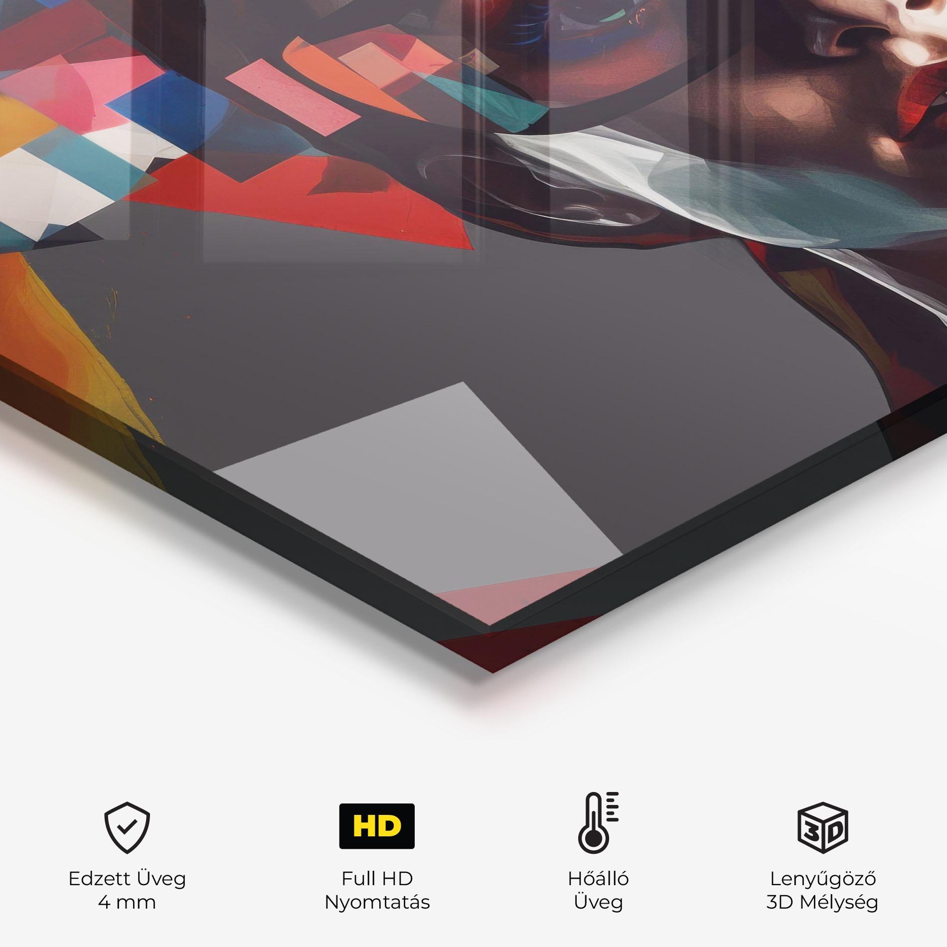 Konyhai üveg hátfal Big Black Glasses mockup 2