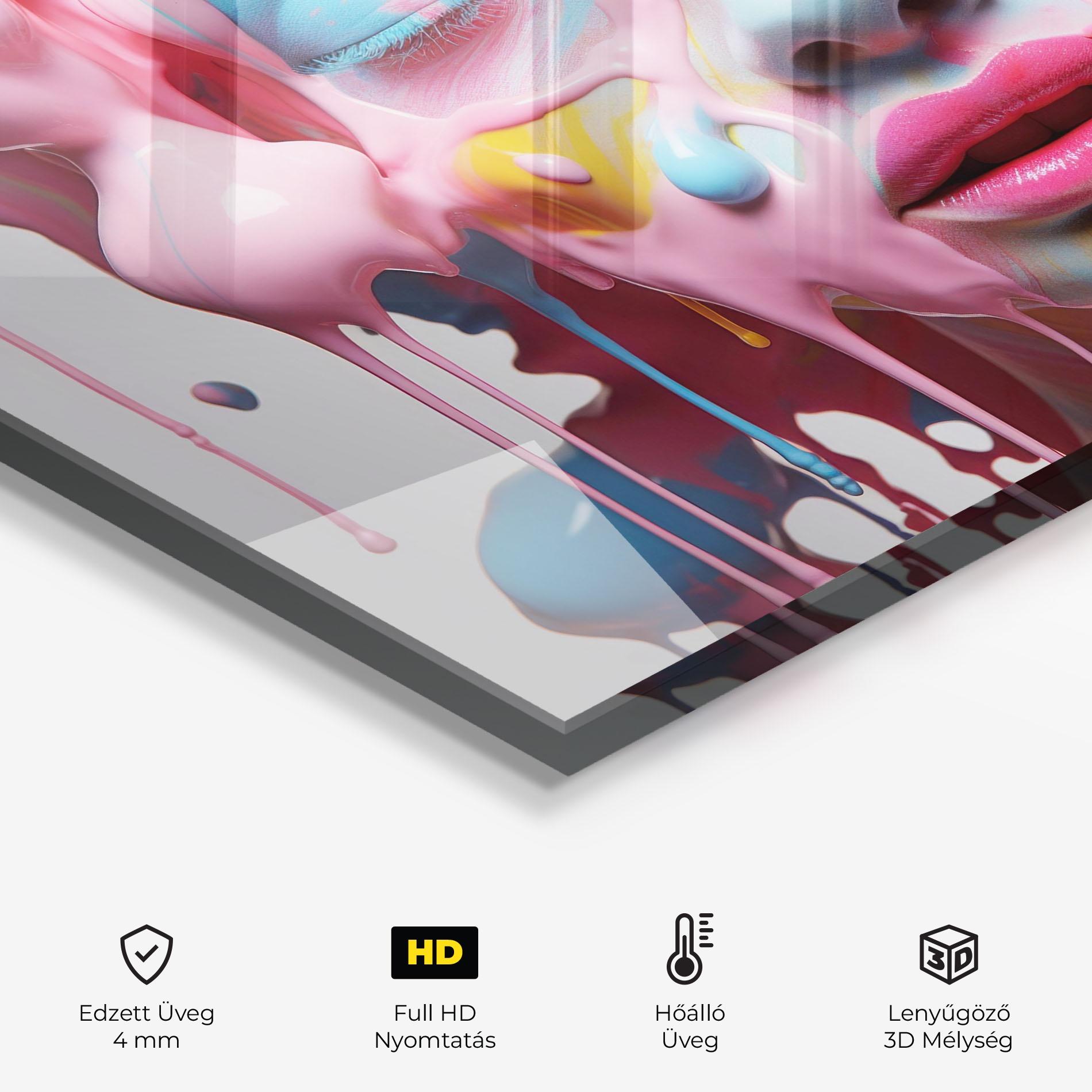 Konyhai üveg hátfal Colorful Face Paint mockup 2