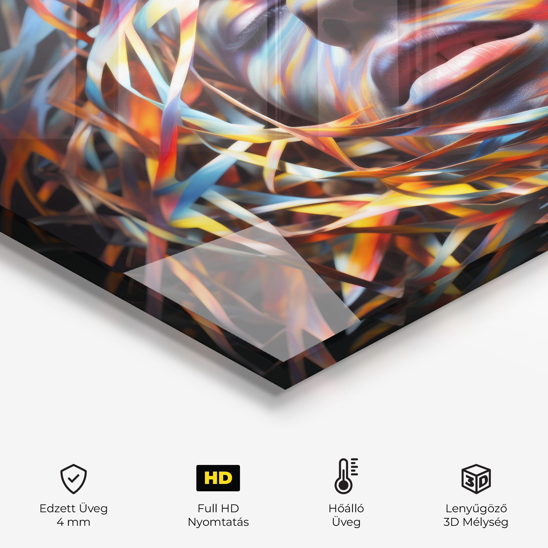 Konyhai üveg hátfal Colorful Ribbons Hair mockup 2