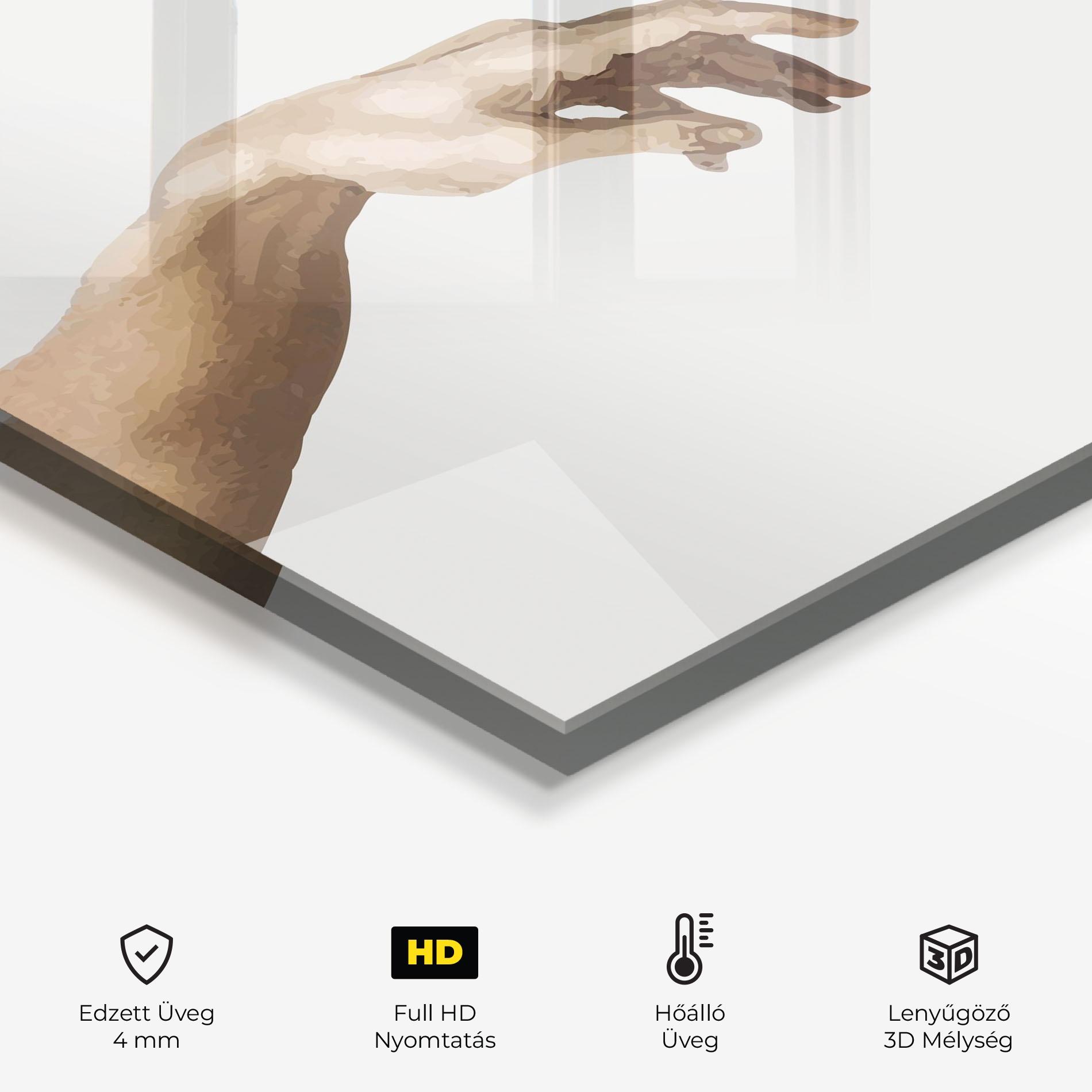 Konyhai üveg hátfal Cream Hands Art mockup 2