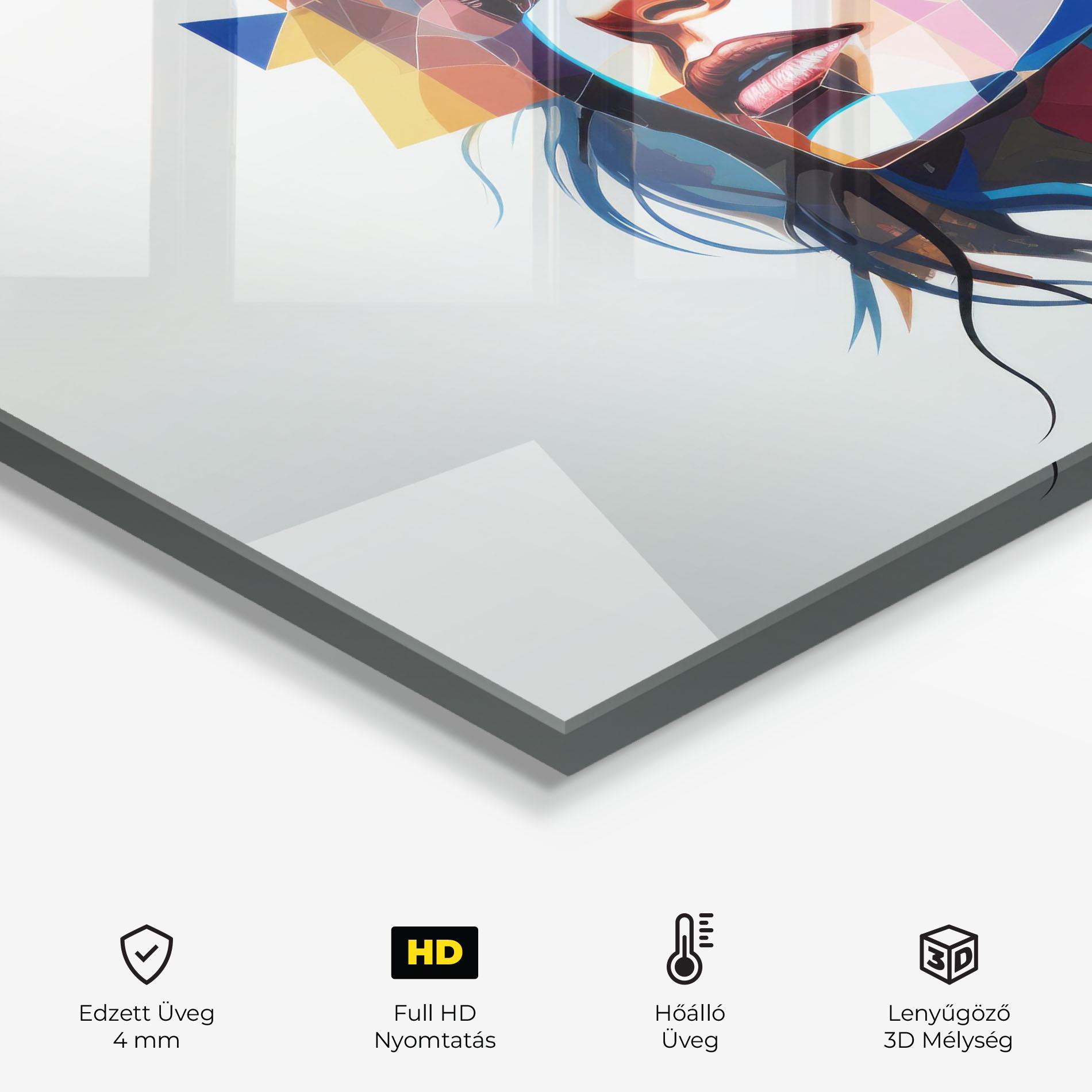 Konyhai üveg hátfal Geometric Shapes Hair mockup 2