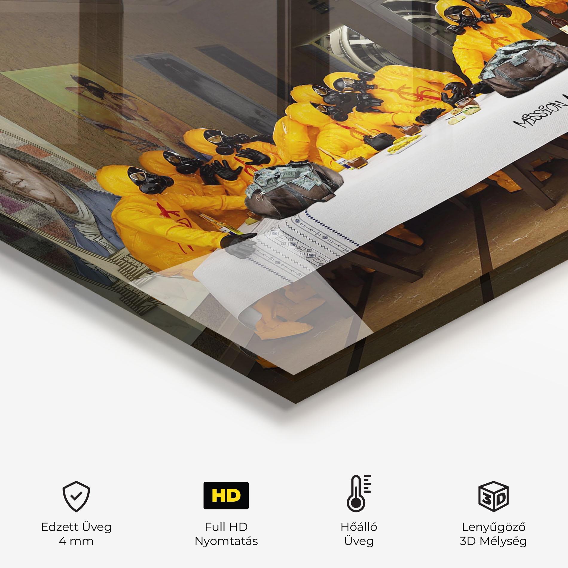 Konyhai üveg hátfal Mission Accomplished mockup 2