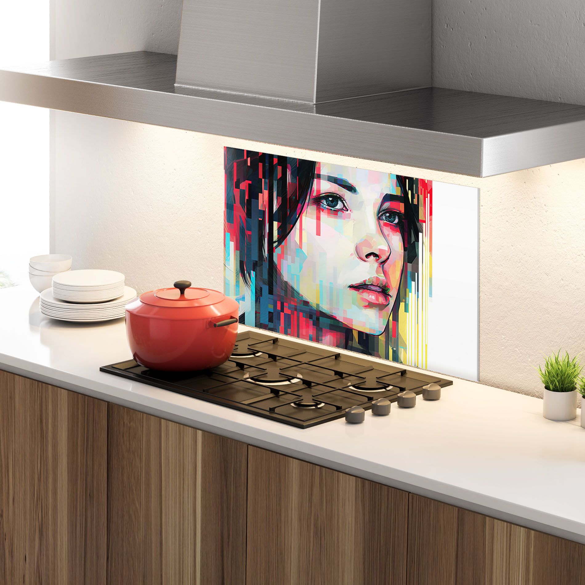 Colorful Glitchy Girl mockup 4