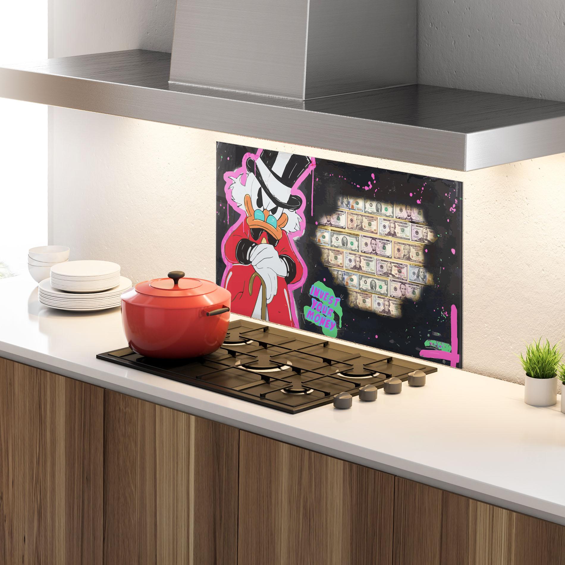 Konyhai üveg hátfal Money Advice mockup 4