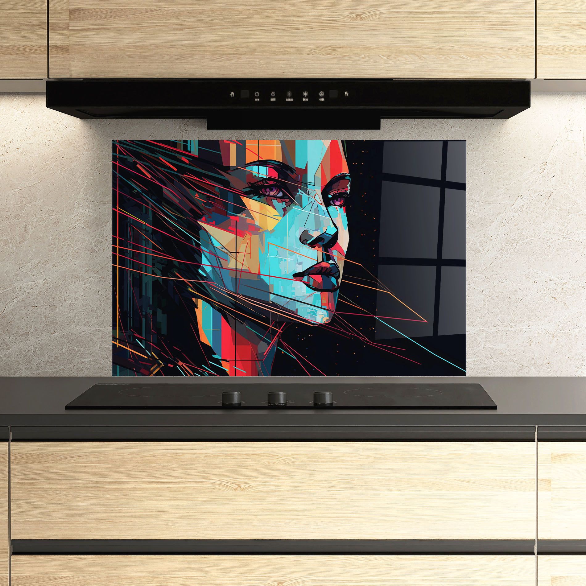 Colorful Glitchy Woman mockup 3