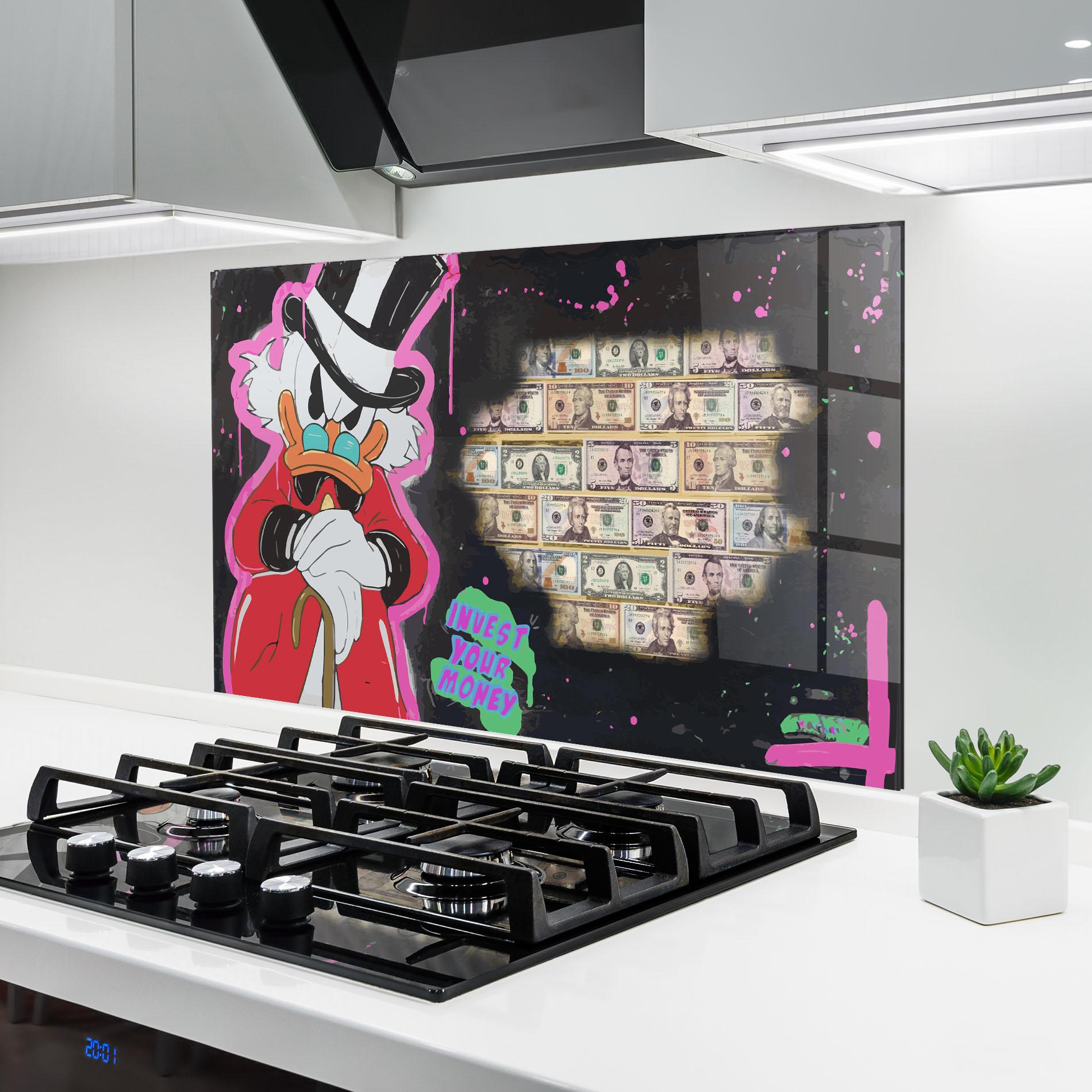 Konyhai üveg hátfal Money Advice mockup 6