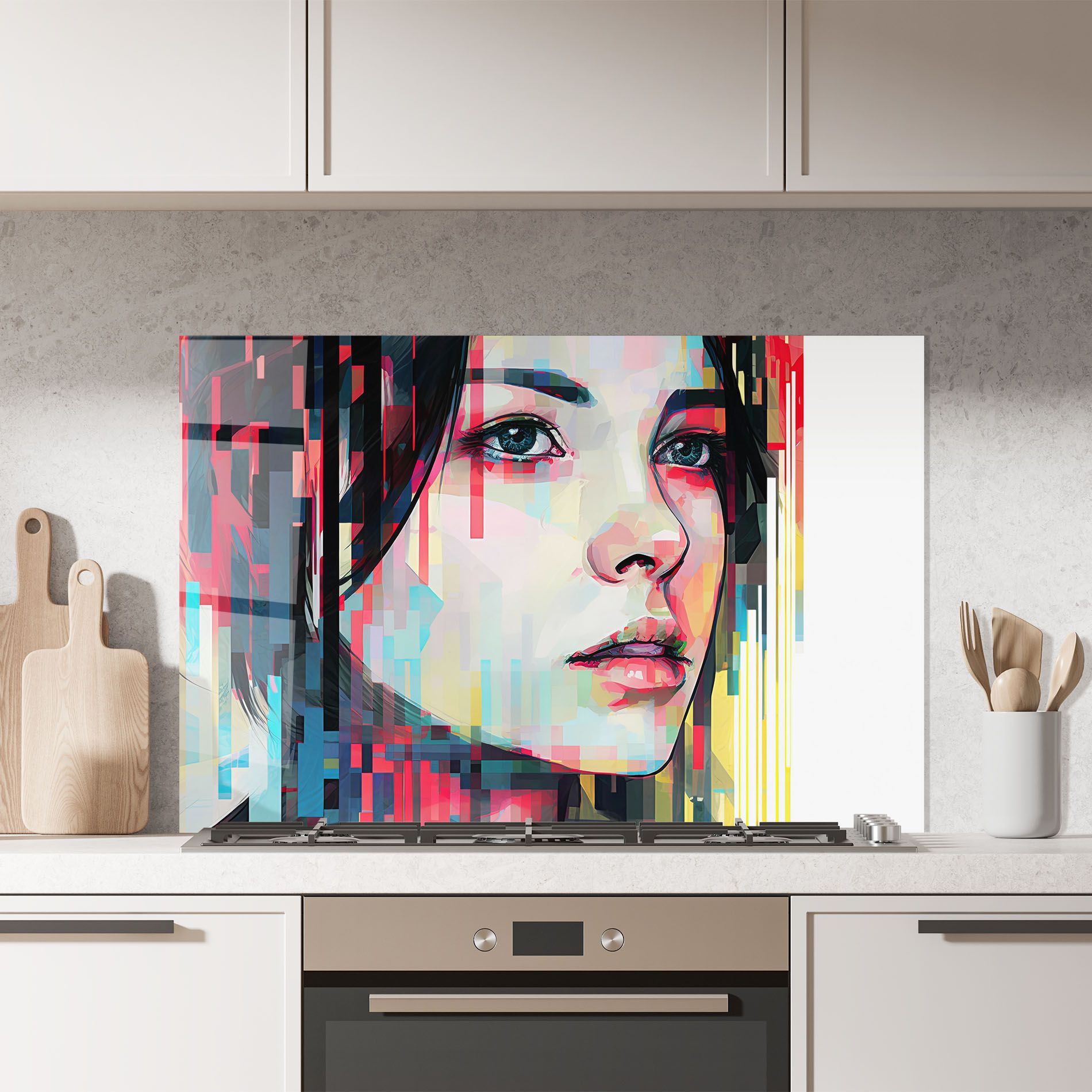 Colorful Glitchy Girl mockup 7