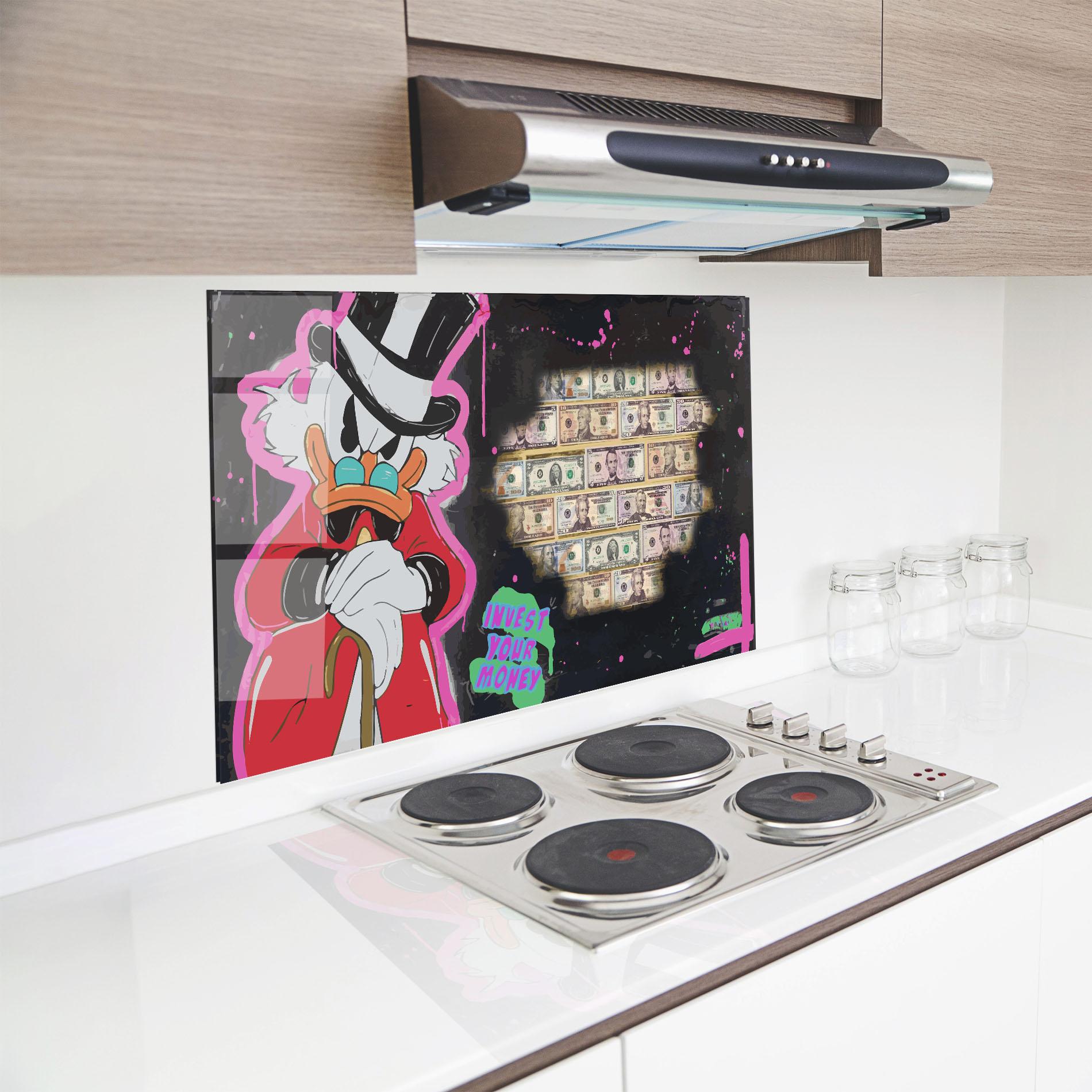 Konyhai üveg hátfal Money Advice mockup 8