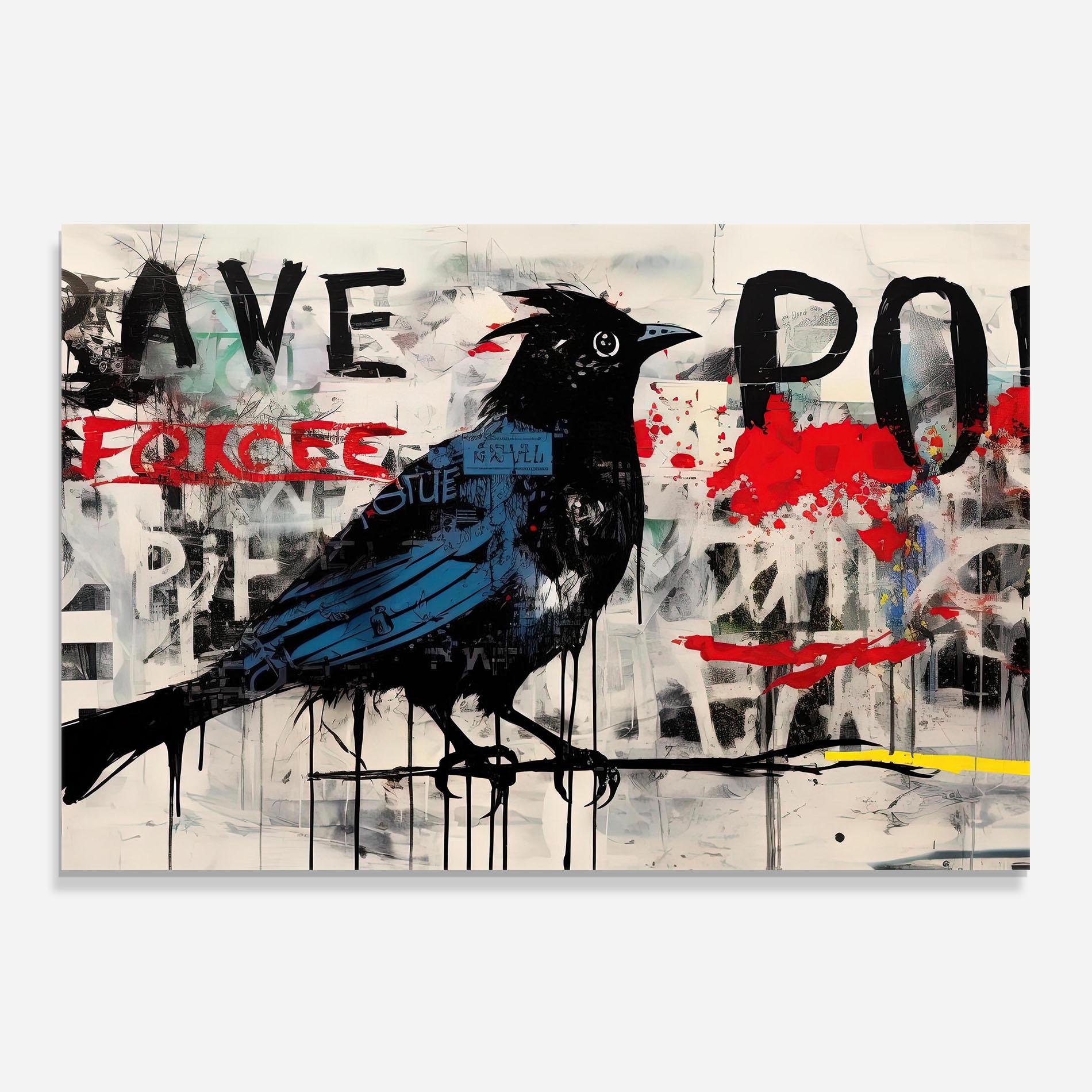 Konyhai üveg hátfal Blue Bird Doodle mockup 0