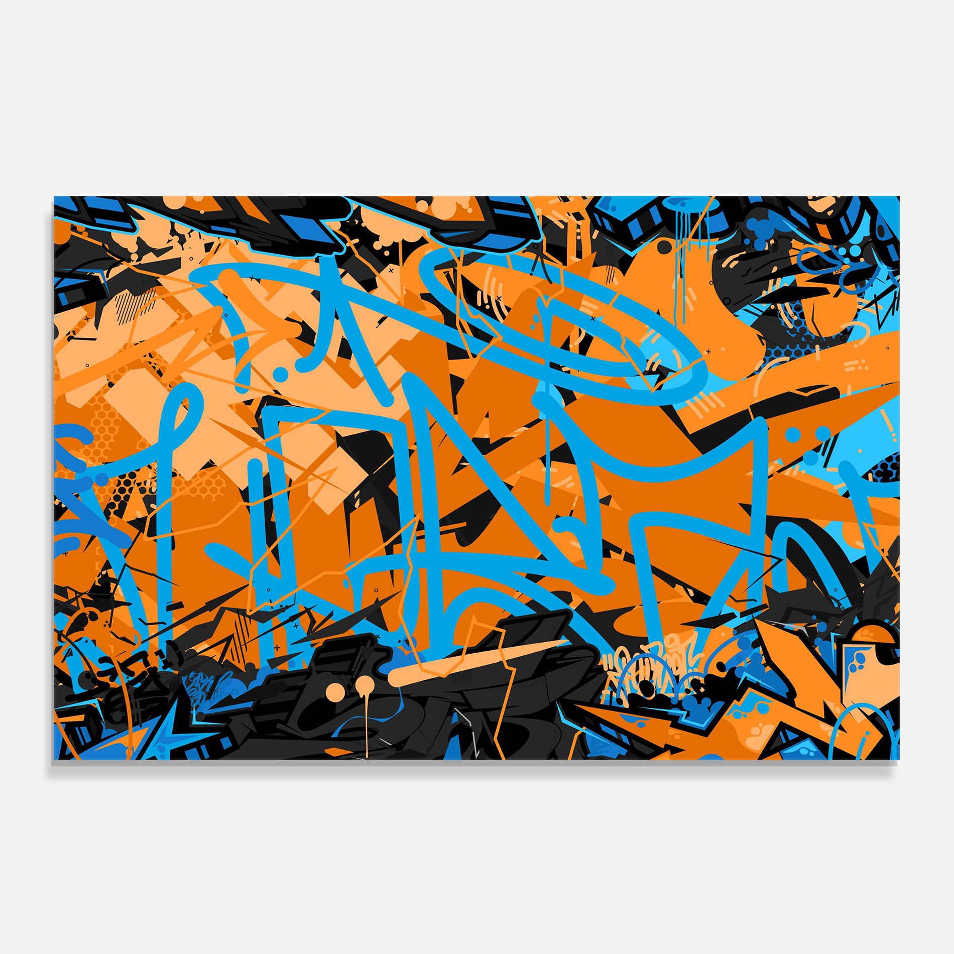 Blue Orange Graffiti mockup 0