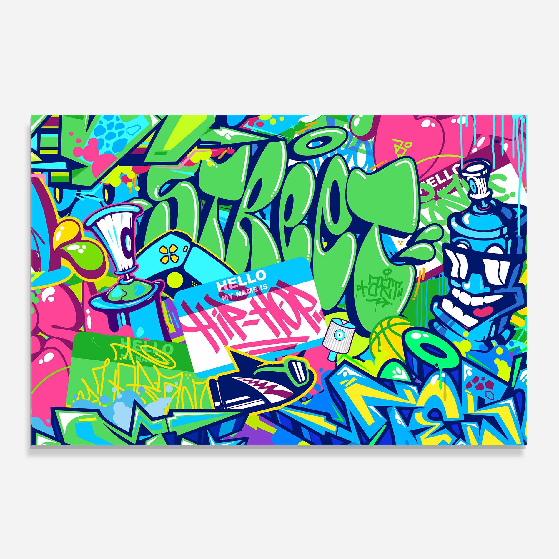 Konyhai üveg hátfal Colorful Hip Hop mockup 0