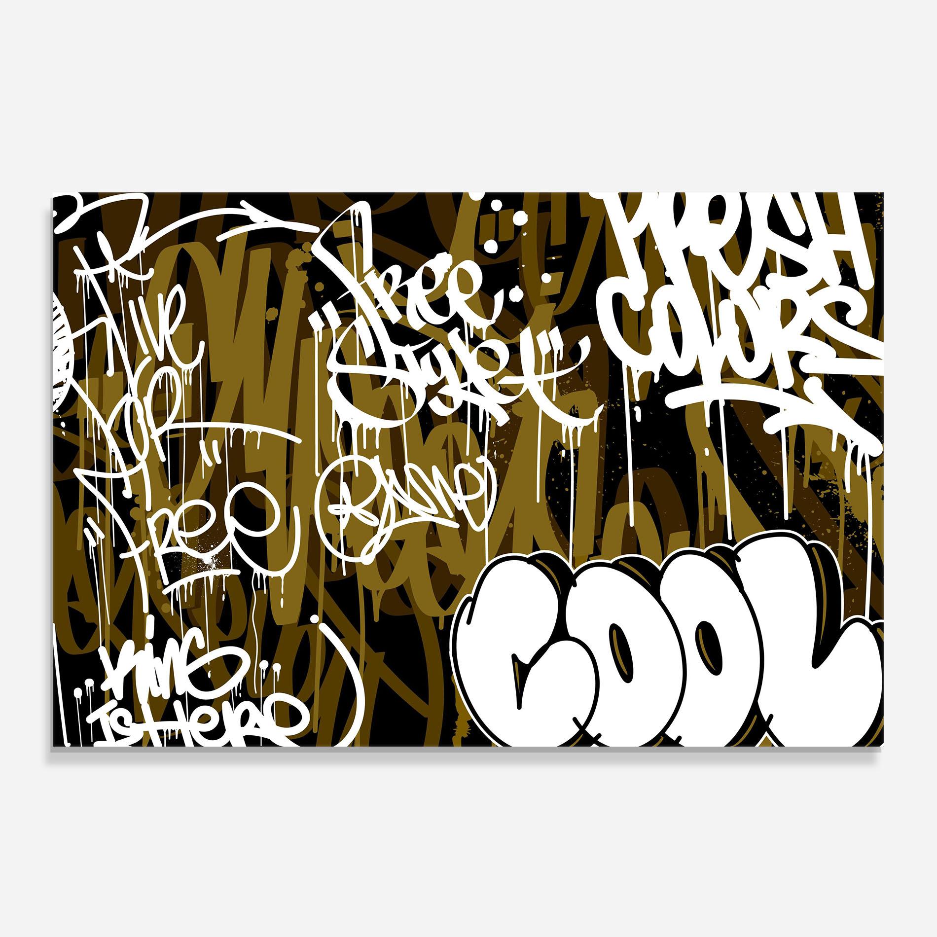 Konyhai üveg hátfal Cool Graffiti mockup 0
