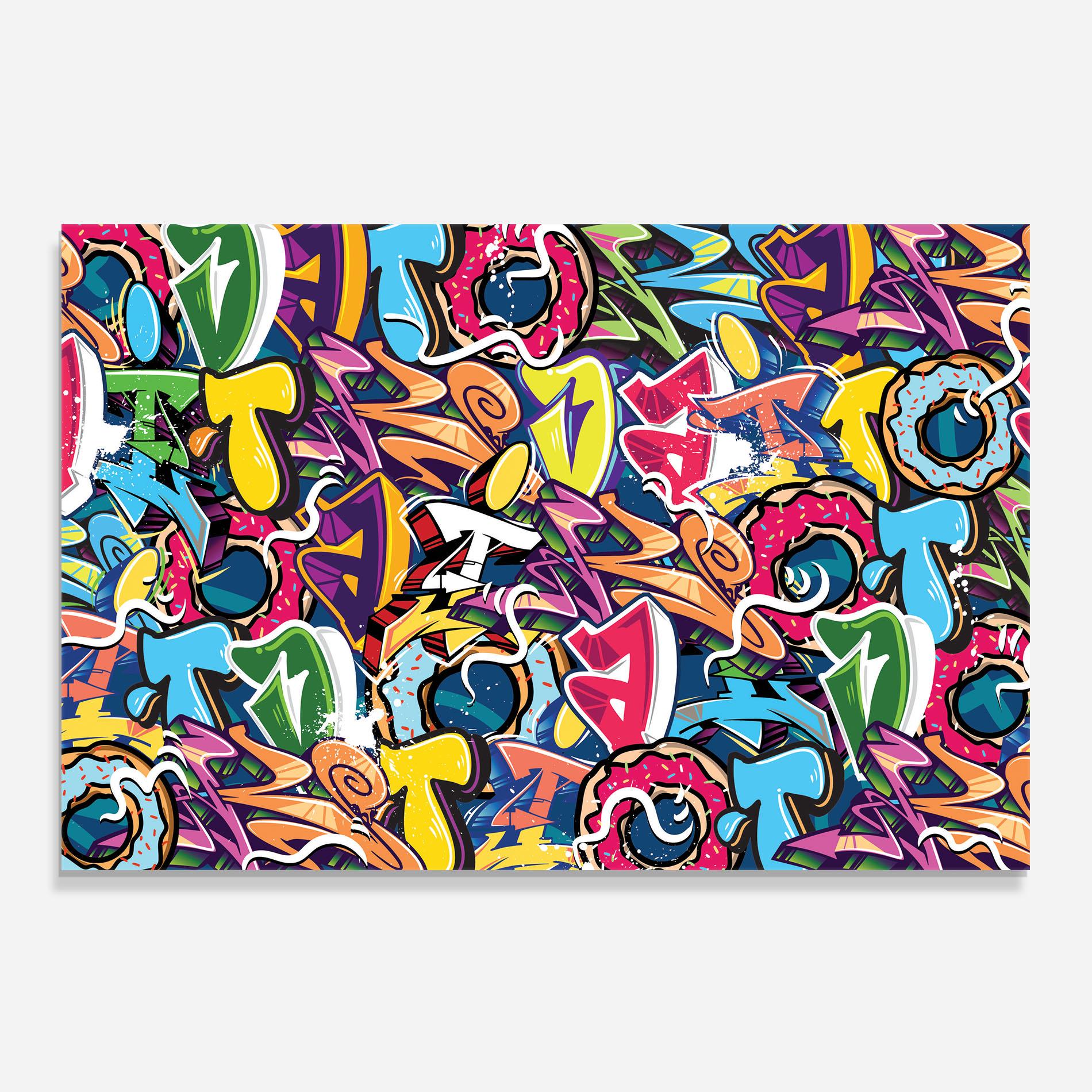 Konyhai üveg hátfal Graffiti Letters mockup 0