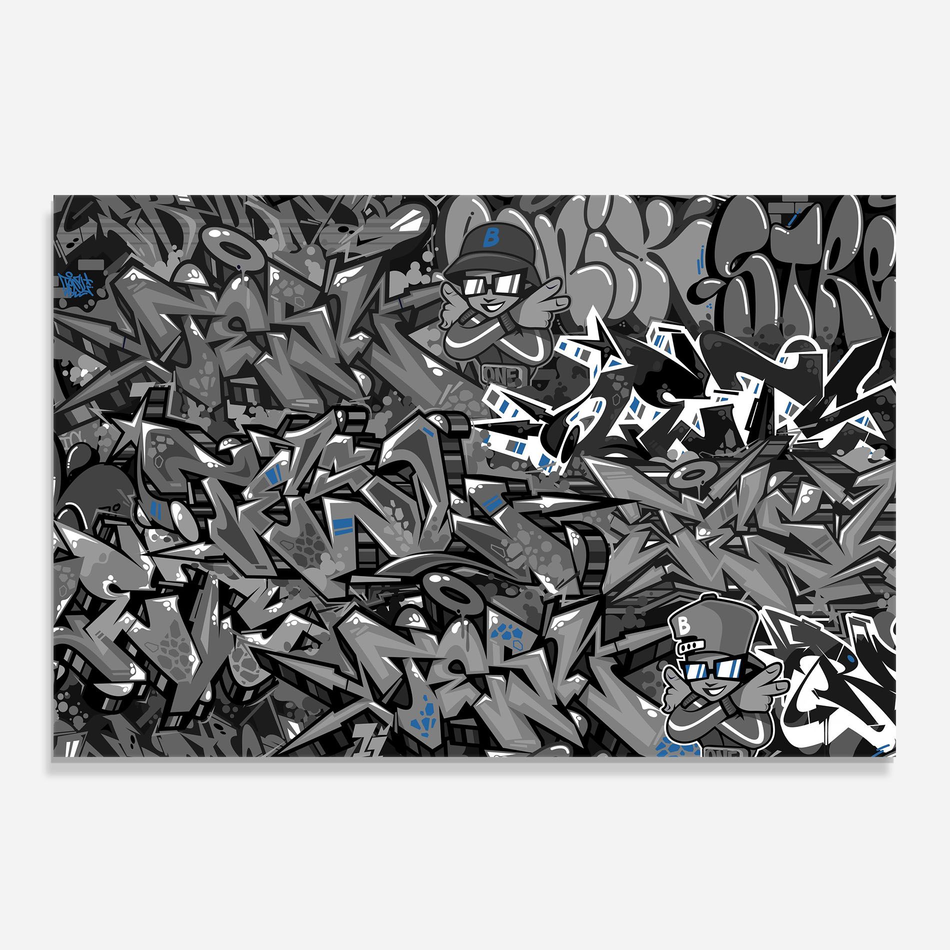 Grey Blue Graffiti mockup 0