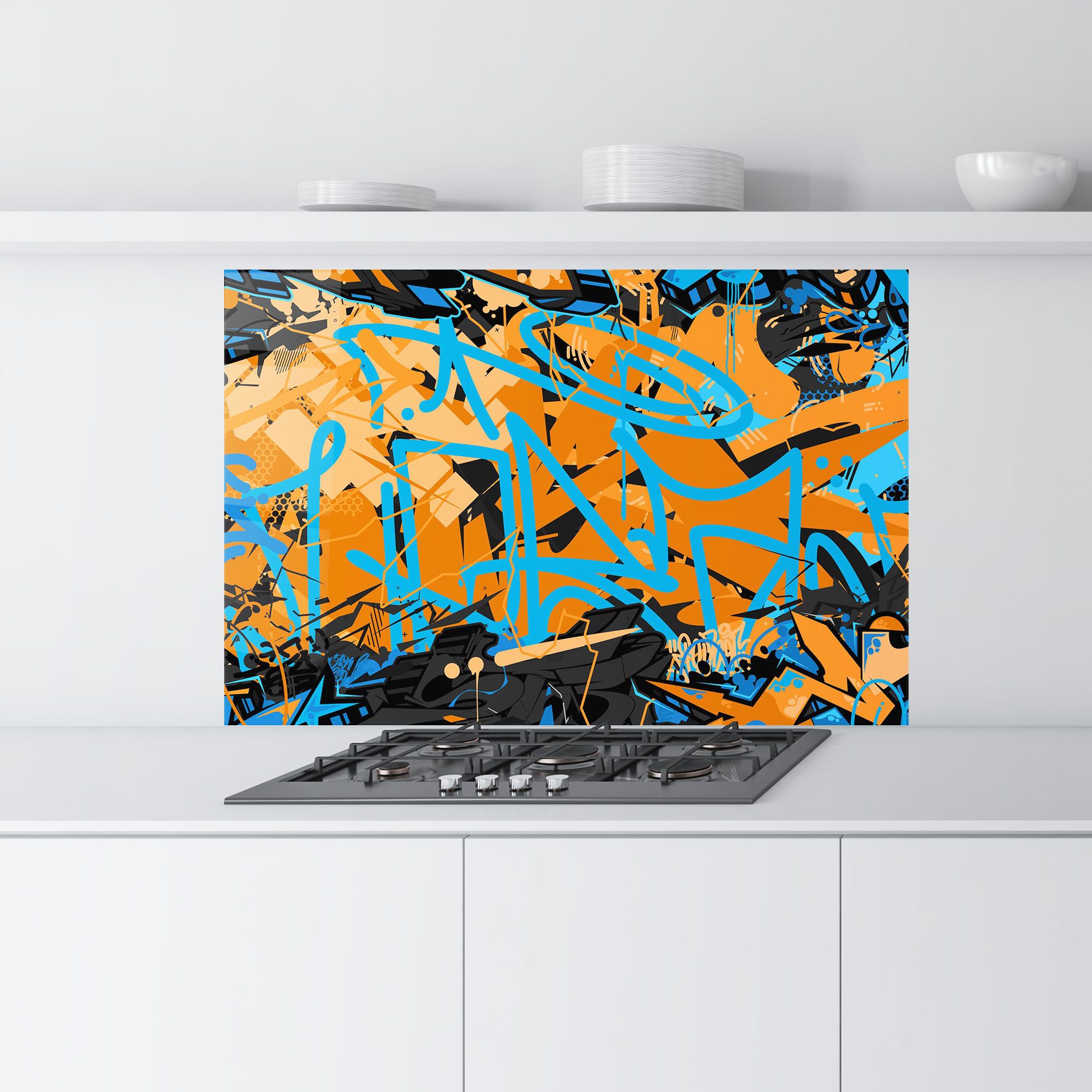 Blue Orange Graffiti mockup 9
