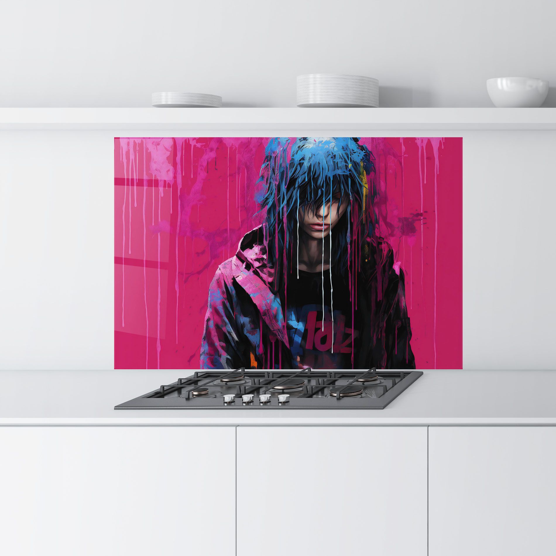 Blue Pink Falling Paint mockup 9