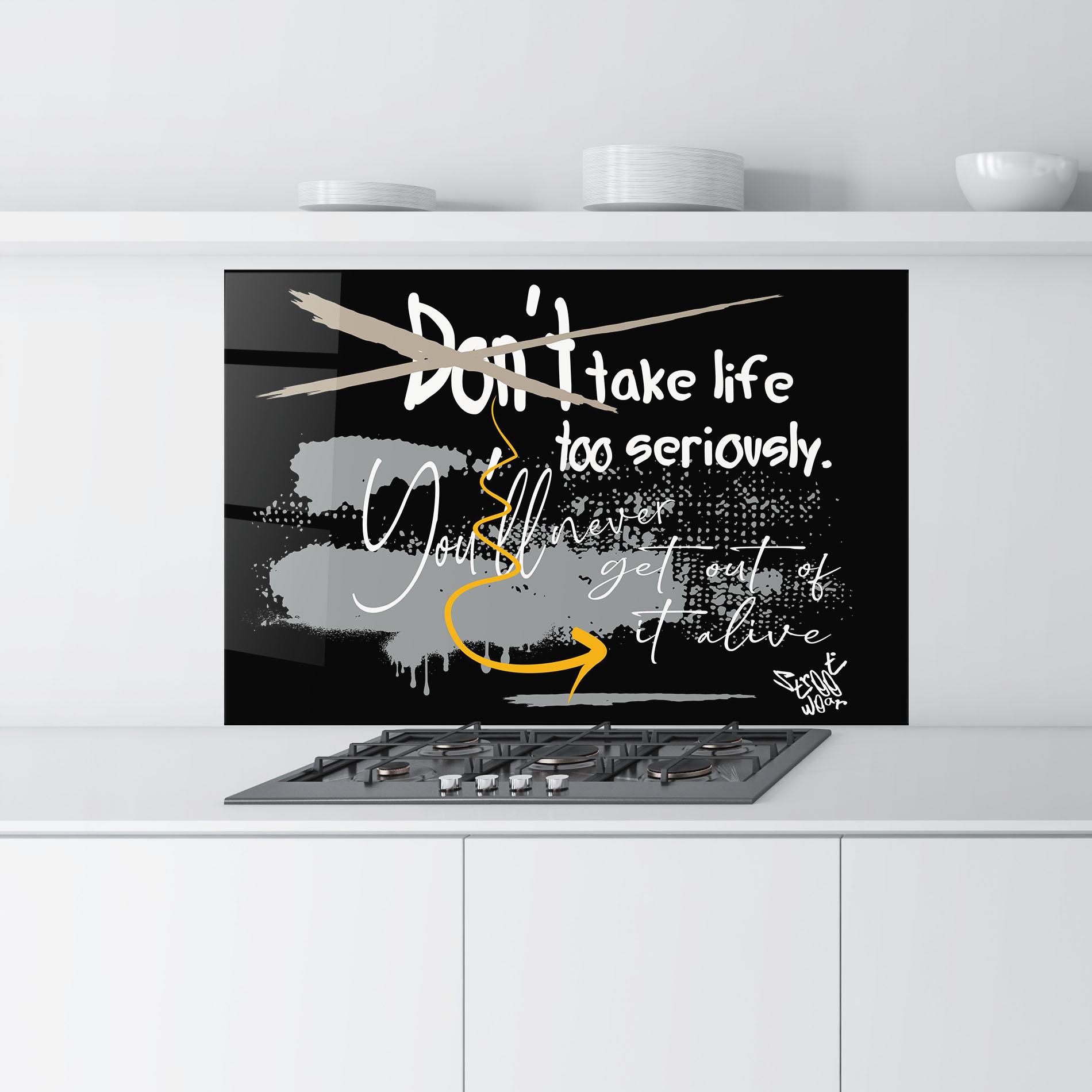 Konyhai üveg hátfal Grey Orange Graffiti mockup 9