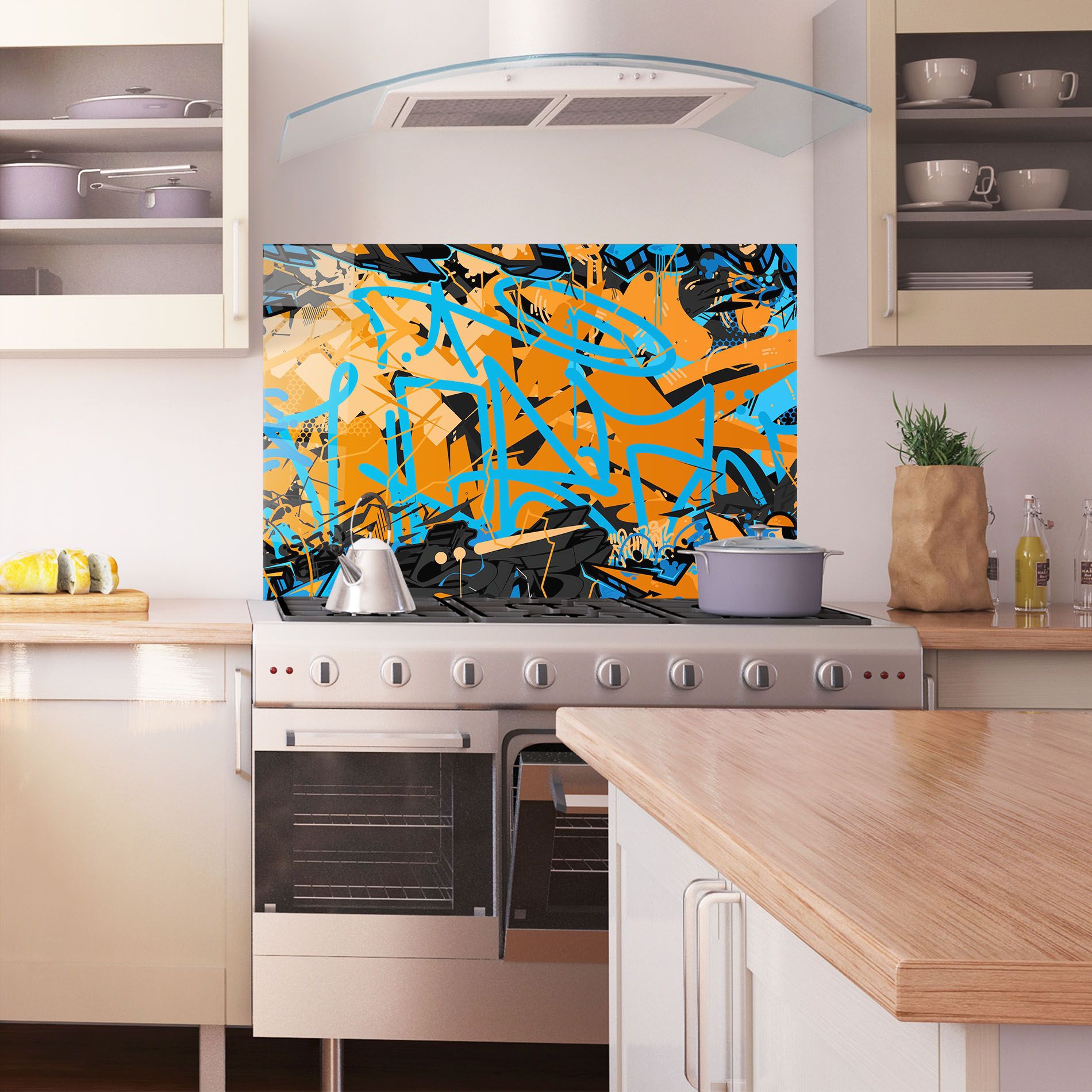 Blue Orange Graffiti mockup 1