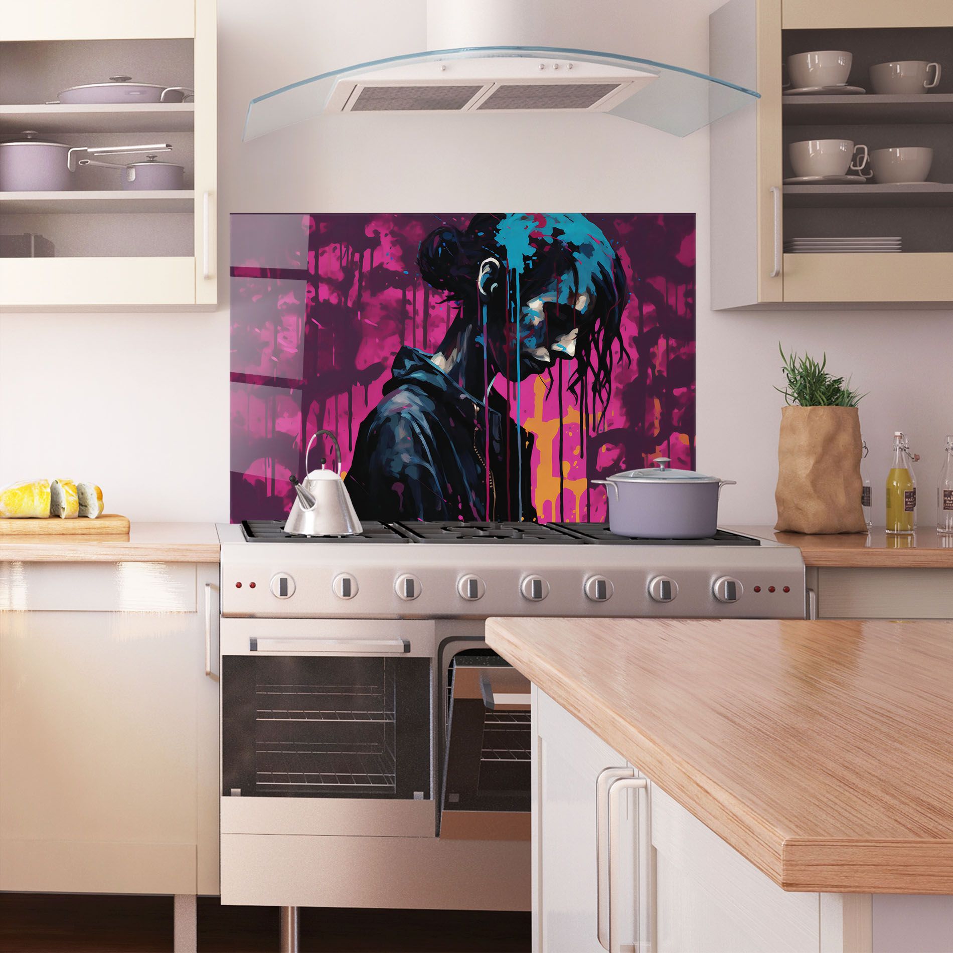 Blue Pink Paint Falling mockup 1