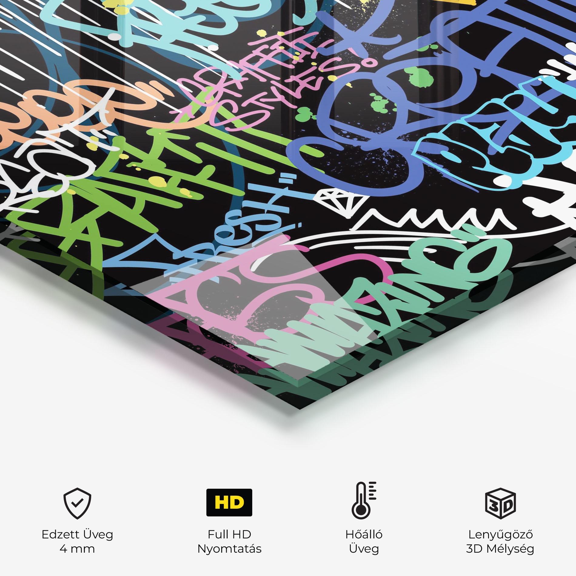 Konyhai üveg hátfal Colorful Tags mockup 2