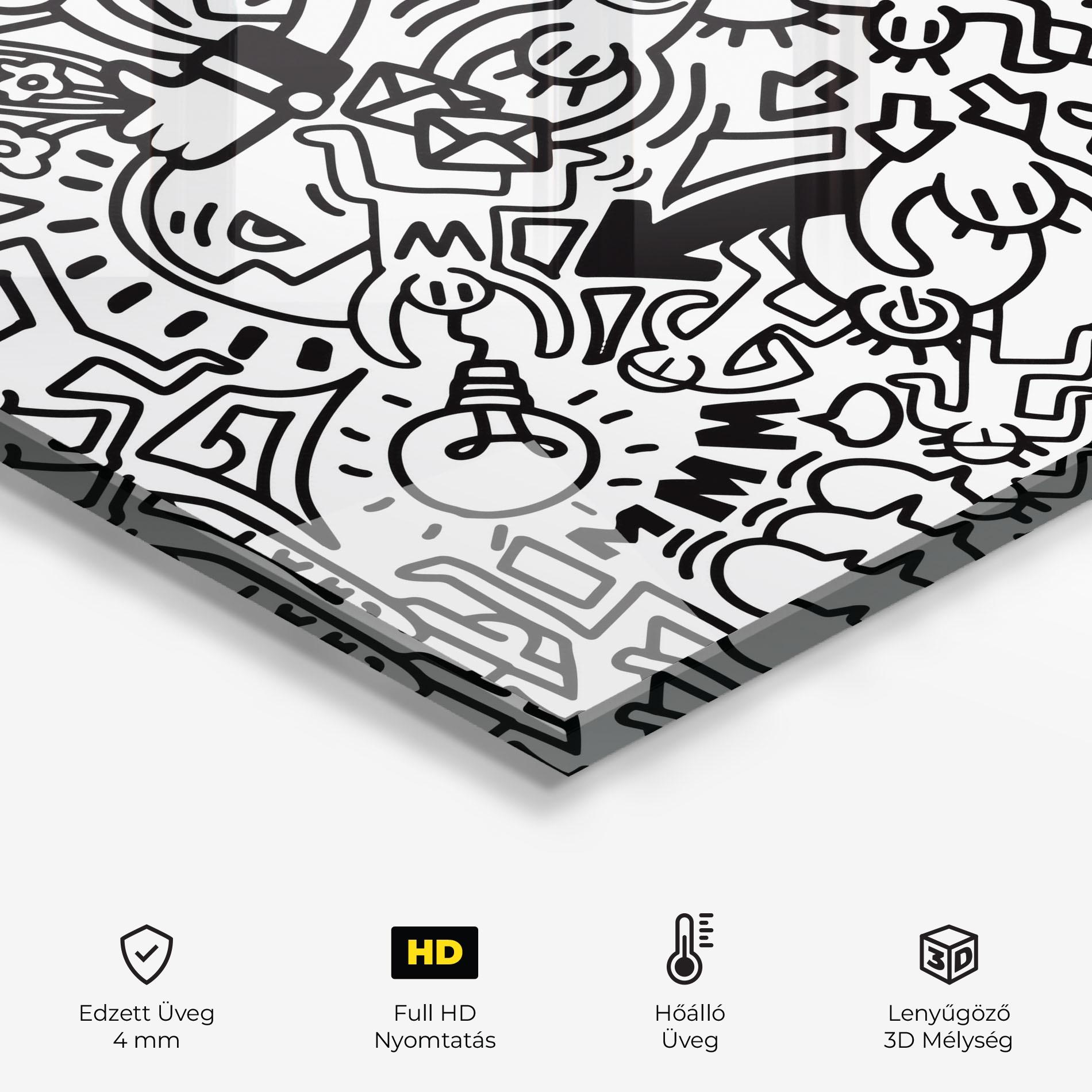 Konyhai üveg hátfal Follow Like Graffiti mockup 2