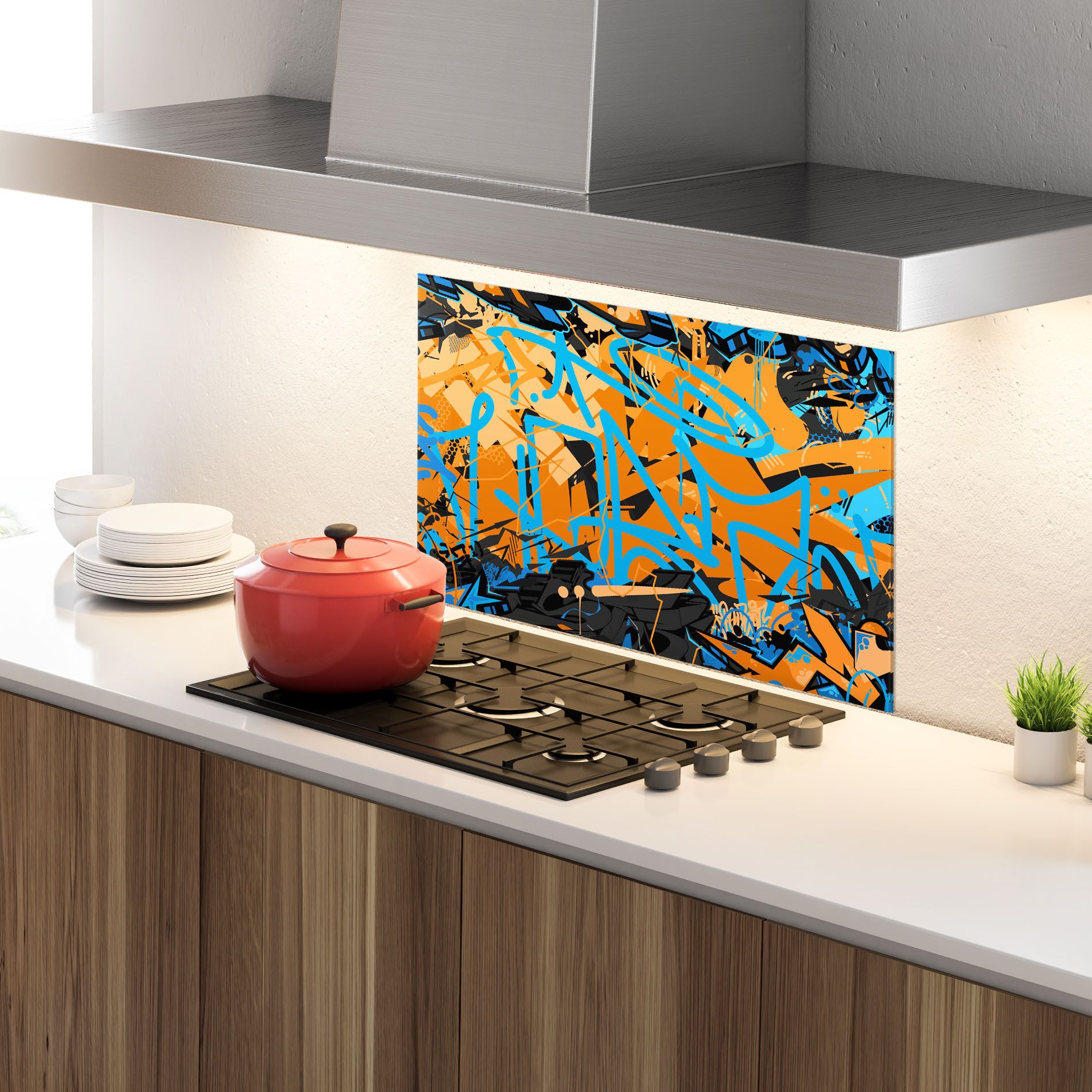 Blue Orange Graffiti mockup 4