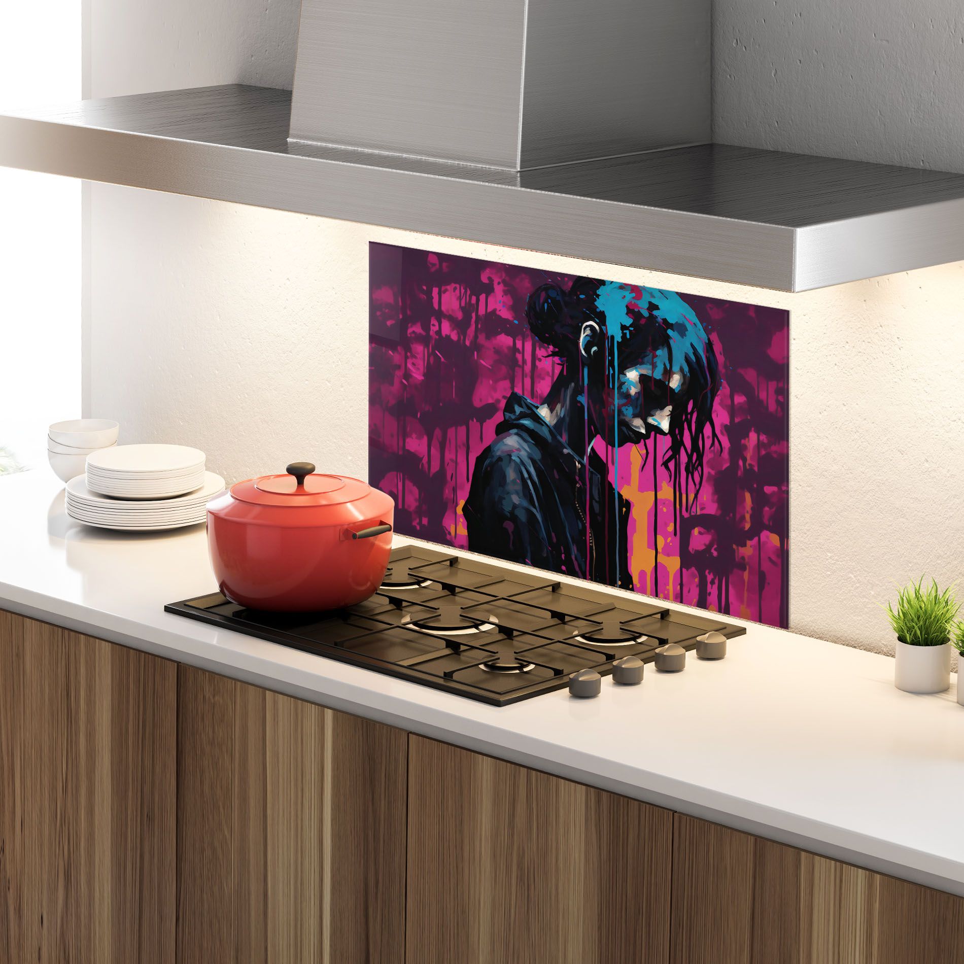 Blue Pink Paint Falling mockup 4