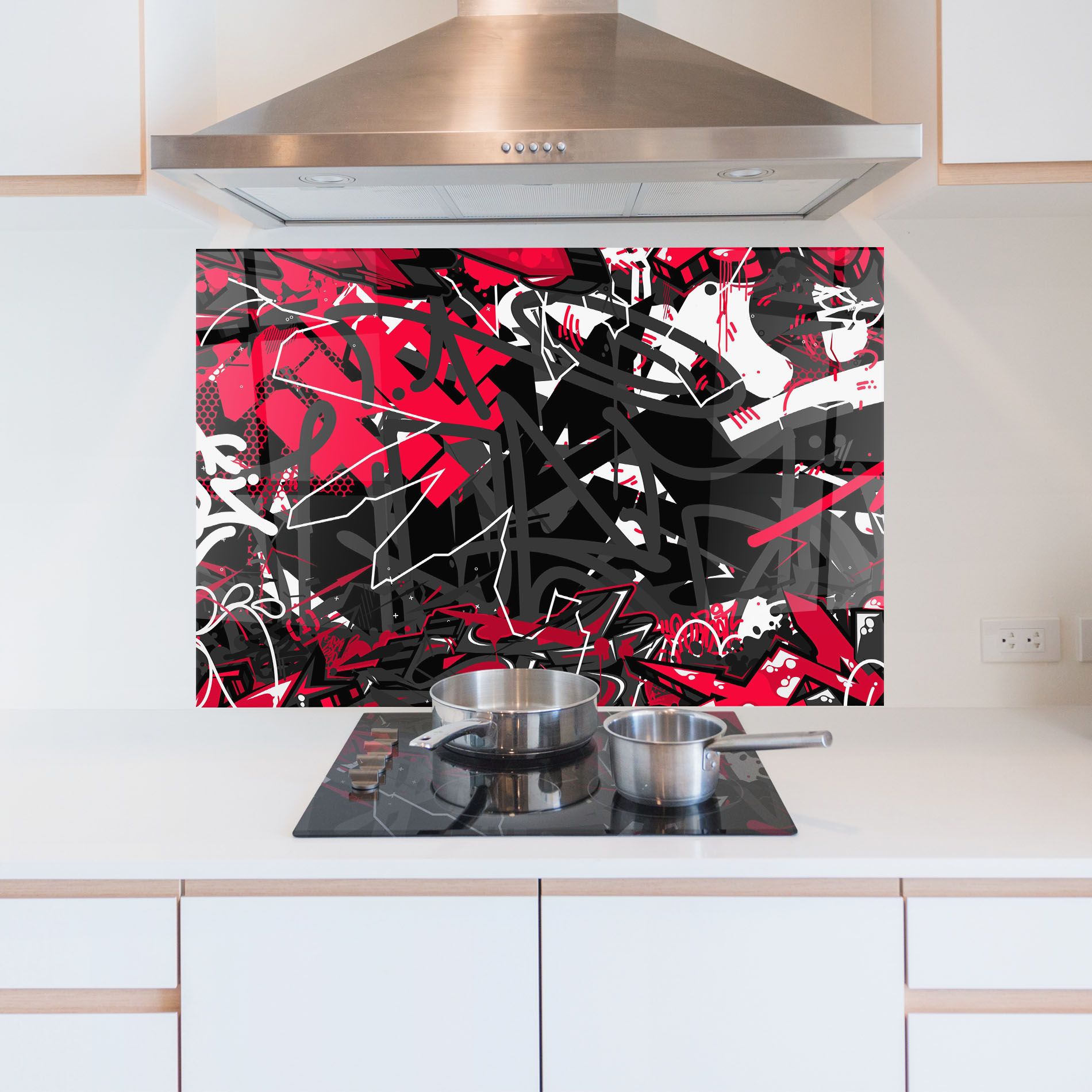 Grey Red Graffiti mockup 5