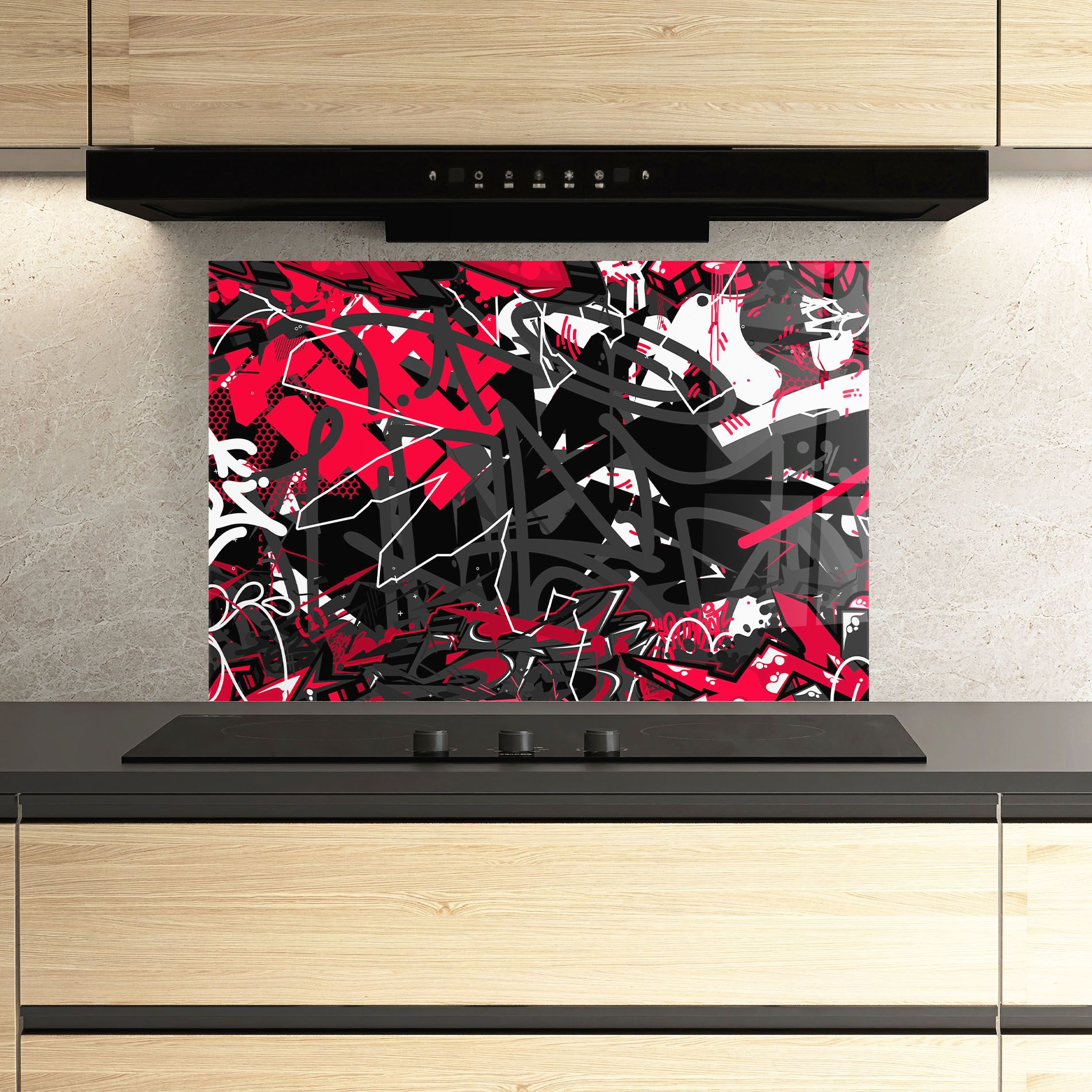 Grey Red Graffiti mockup 3
