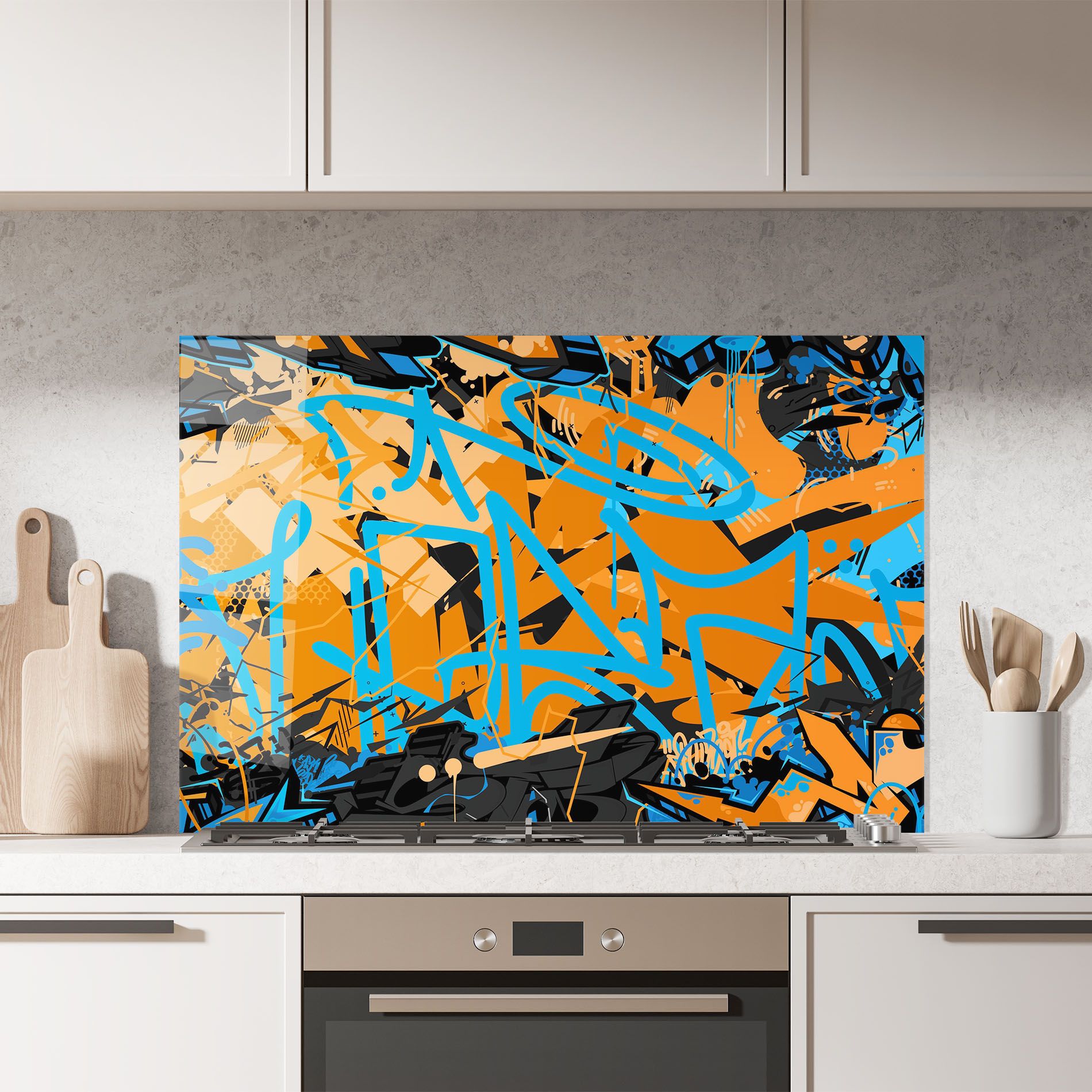 Blue Orange Graffiti mockup 7