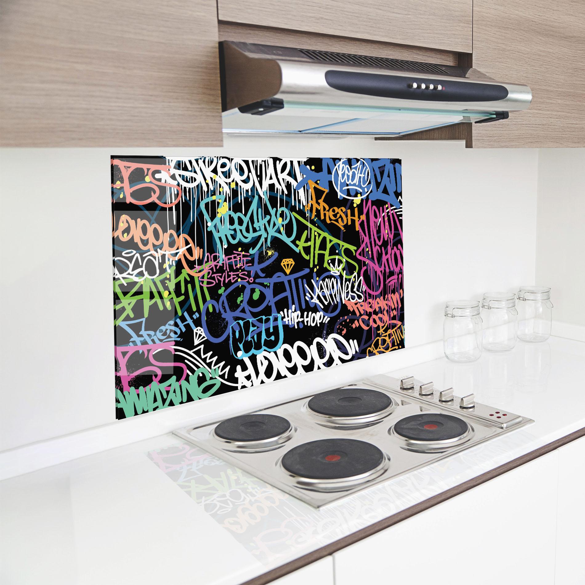 Konyhai üveg hátfal Colorful Tags mockup 8