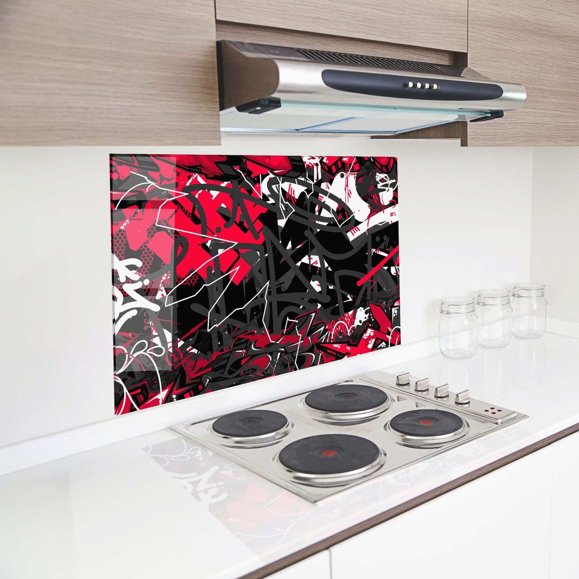 Grey Red Graffiti mockup 8