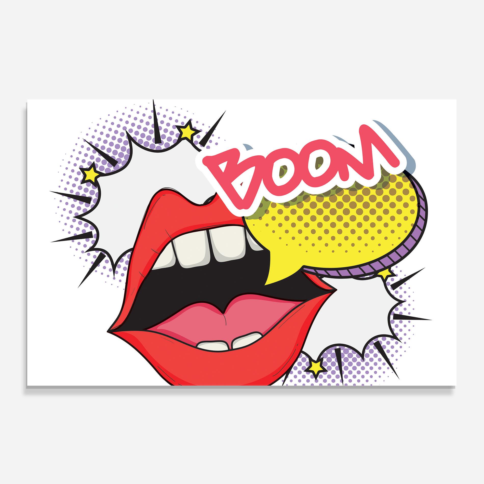 Konyhai üveg hátfal Boom Pop Art mockup 0